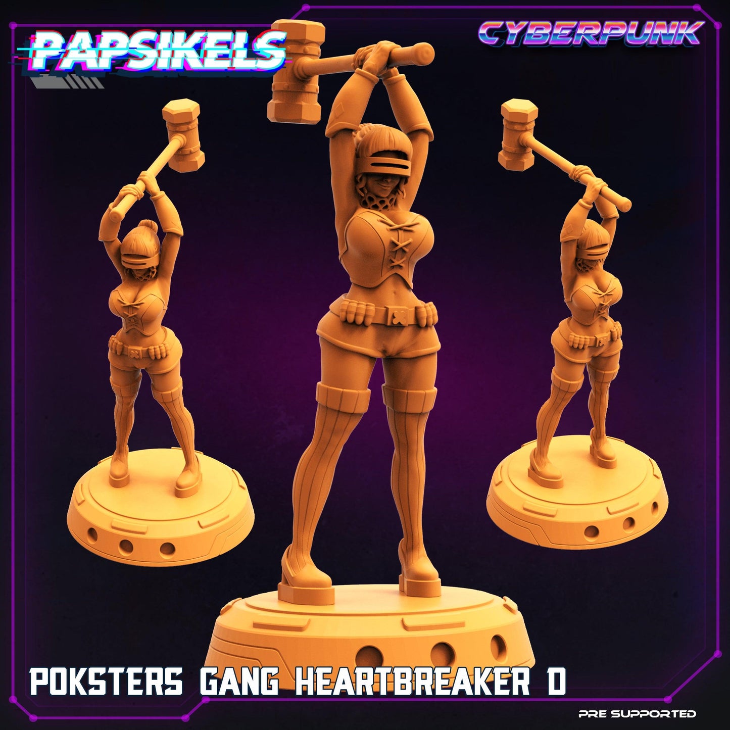 3D Printed Papsikels Cyberpunk The Corpo World Poksters Gang Set - 28mm 32mm - 3D Printing Boss 