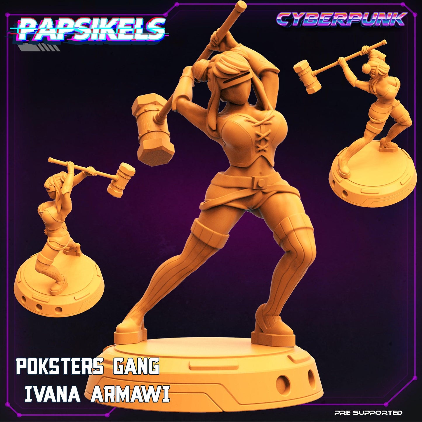 3D Printed Papsikels Cyberpunk The Corpo World Poksters Gang Set - 28mm 32mm - 3D Printing Boss 