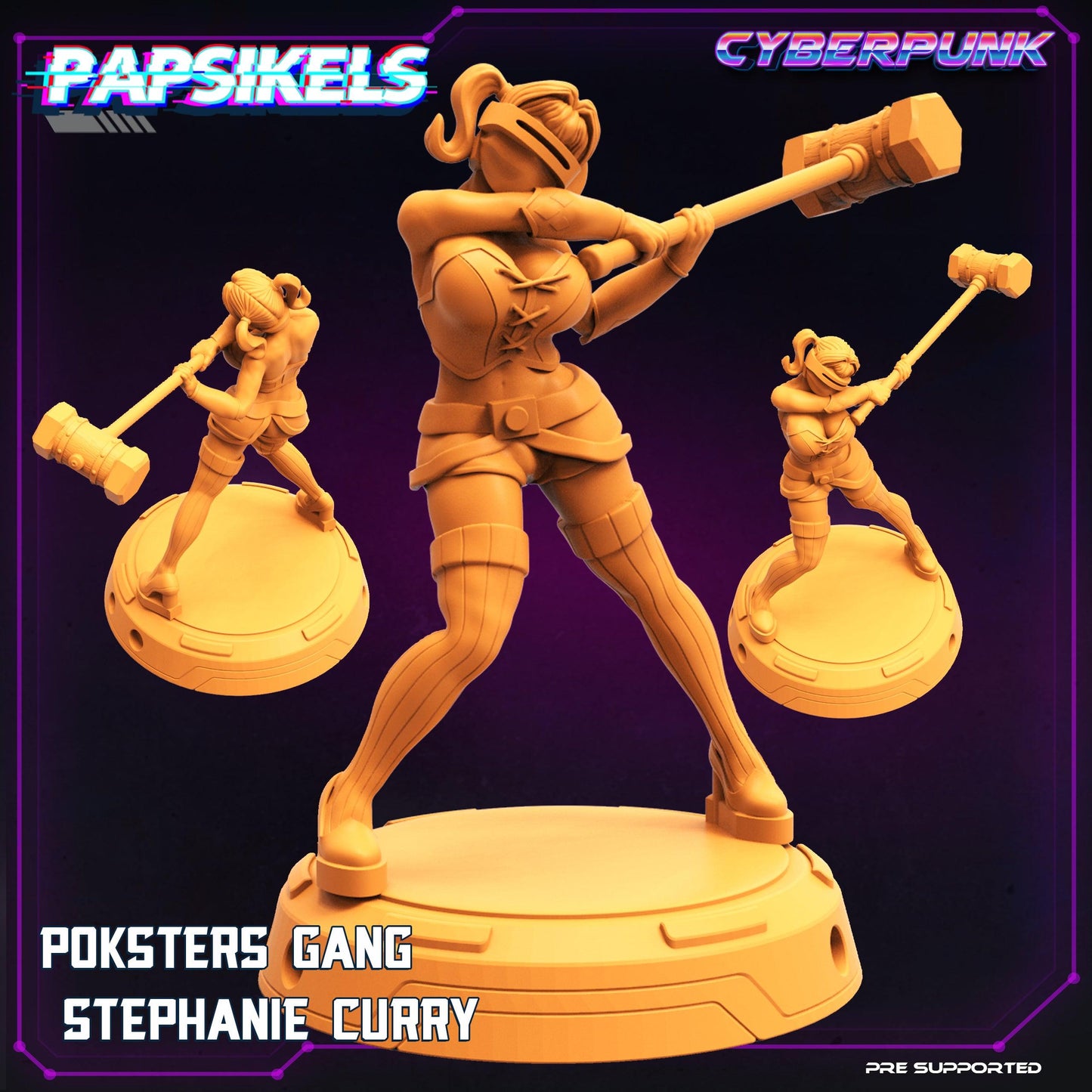 3D Printed Papsikels Cyberpunk The Corpo World Poksters Gang Set - 28mm 32mm - 3D Printing Boss 