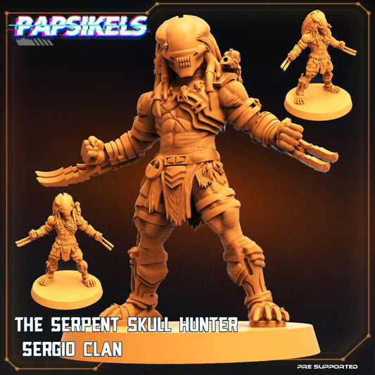 3D Printed Papsikels Cyberpunk The Serpent Skull Hunter Sergio Clan - 28mm 32mm - 3D Printing Boss 