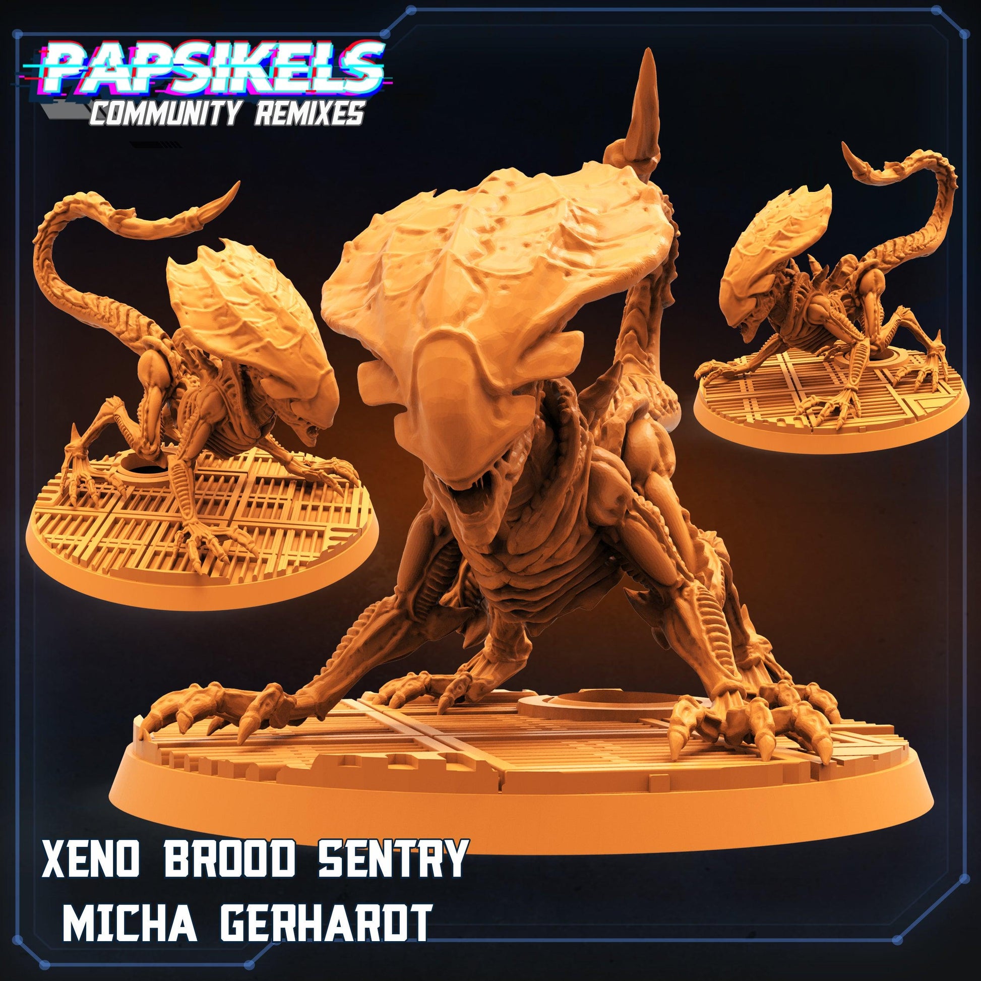 3D Printed Papsikels Cyberpunk Xeno Brood Sentry Micha Gerhardt - 28mm 32mm - 3D Printing Boss 
