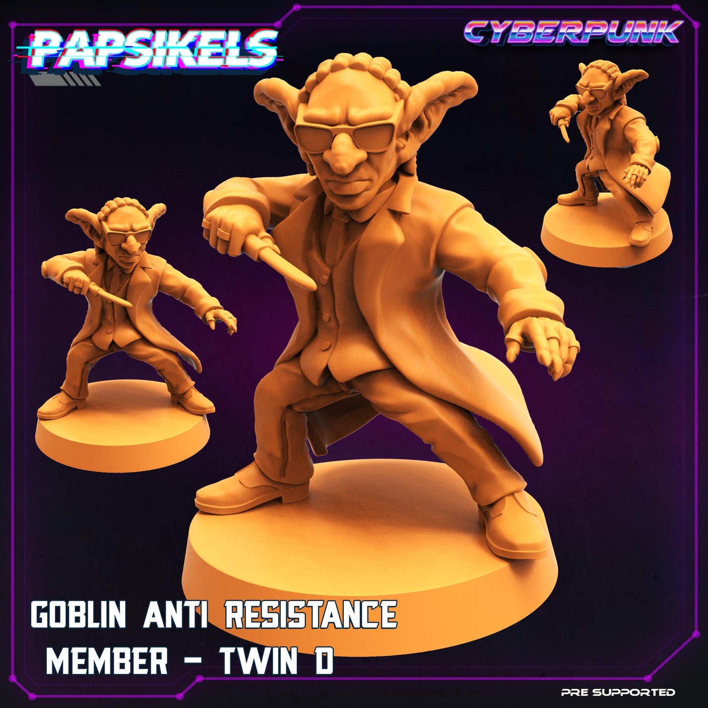 3D Printed Papsikels Sci-Fi Goblin Resistance 2 Set Virtua Corpo World  - 28mm 32mm - 3D Printing Boss 