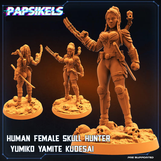 3D Printed Papsikels Sci-Fi Human Female Skull Hunter Yumiko Yamite Kudesai - 28mm 32mm - 3D Printing Boss 