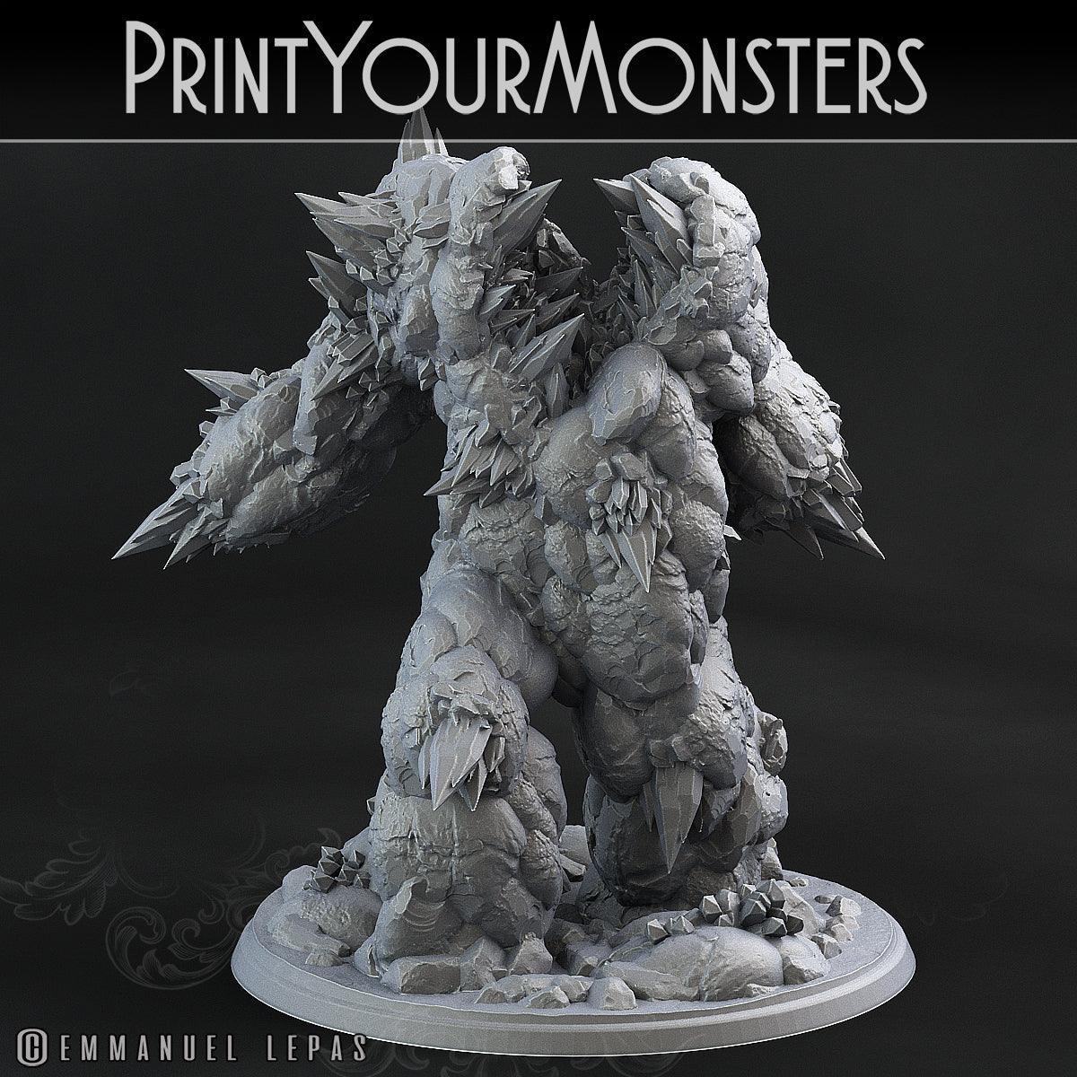 3D Printed Print Your Monsters Amethyst Golem - Total Golems 28mm - 32mm D&D Wargaming - 3D Printing Boss 