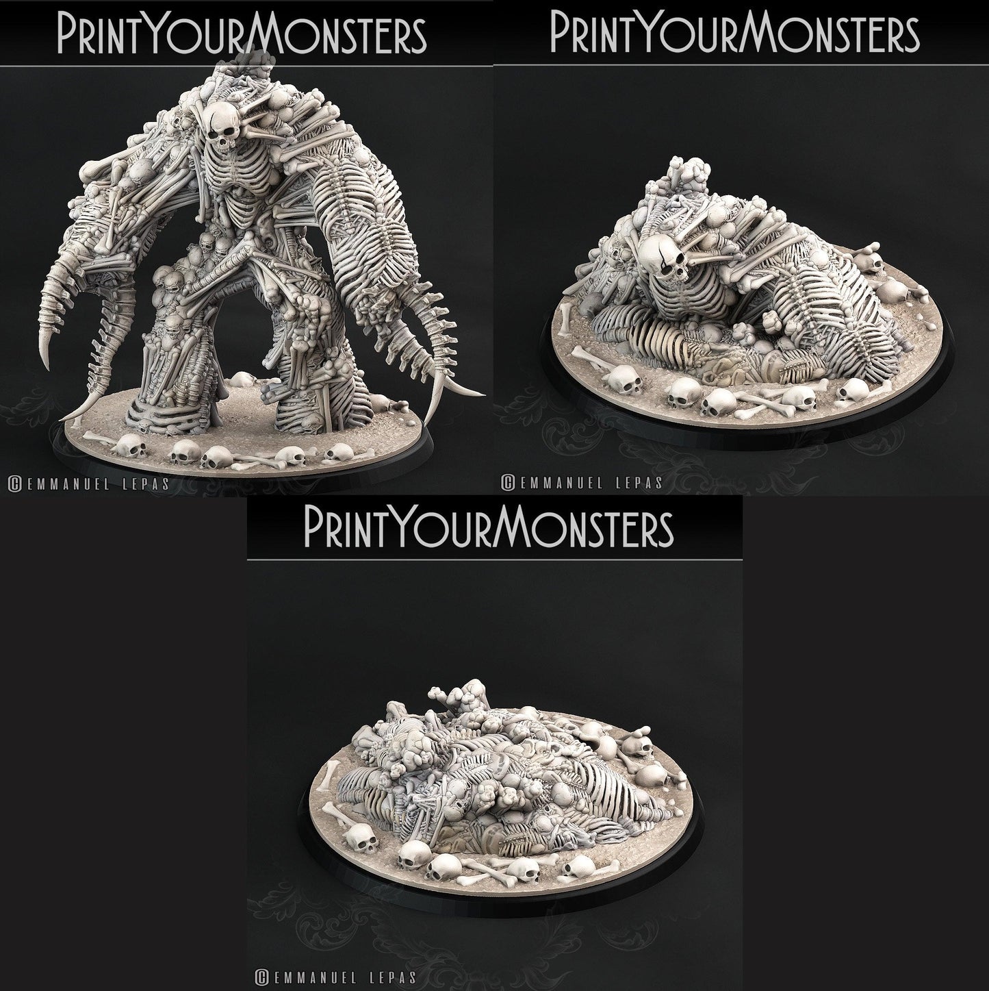 3D Printed Print Your Monsters Bones Golems - Total Golems 28mm - 32mm D&D Wargaming - 3D Printing Boss 