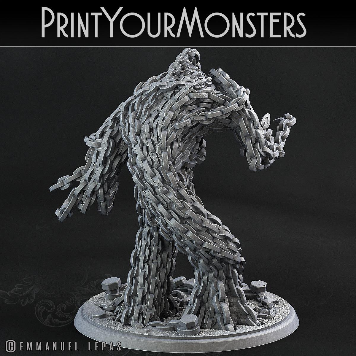 3D Printed Print Your Monsters Chain Golem - Total Golems 28mm - 32mm D&D Wargaming - 3D Printing Boss 