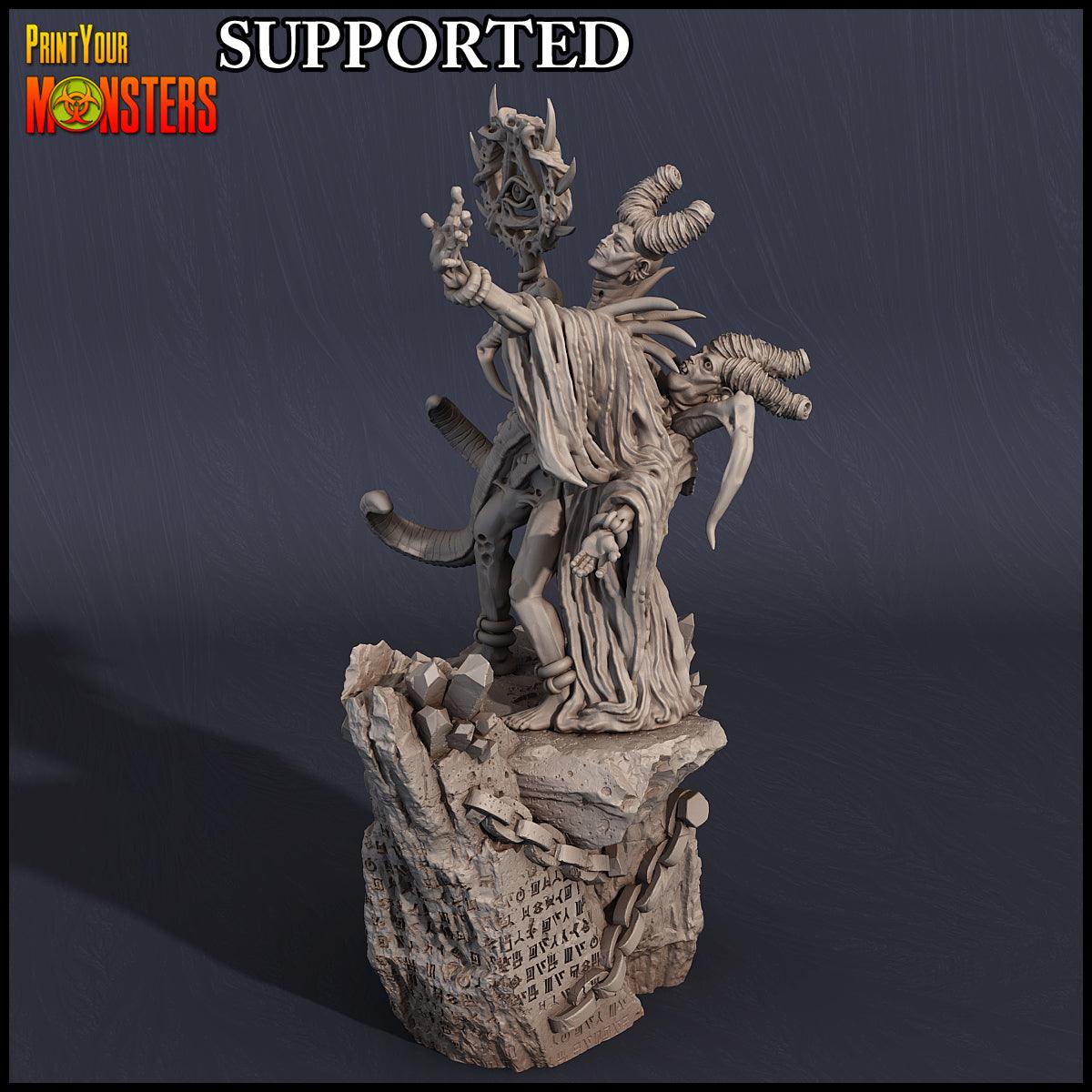 3D Printed Print Your Monsters Chaos Sorcerer Chaos Creature Packer  28mm - 32mm D&D Wargaming - 3D Printing Boss 