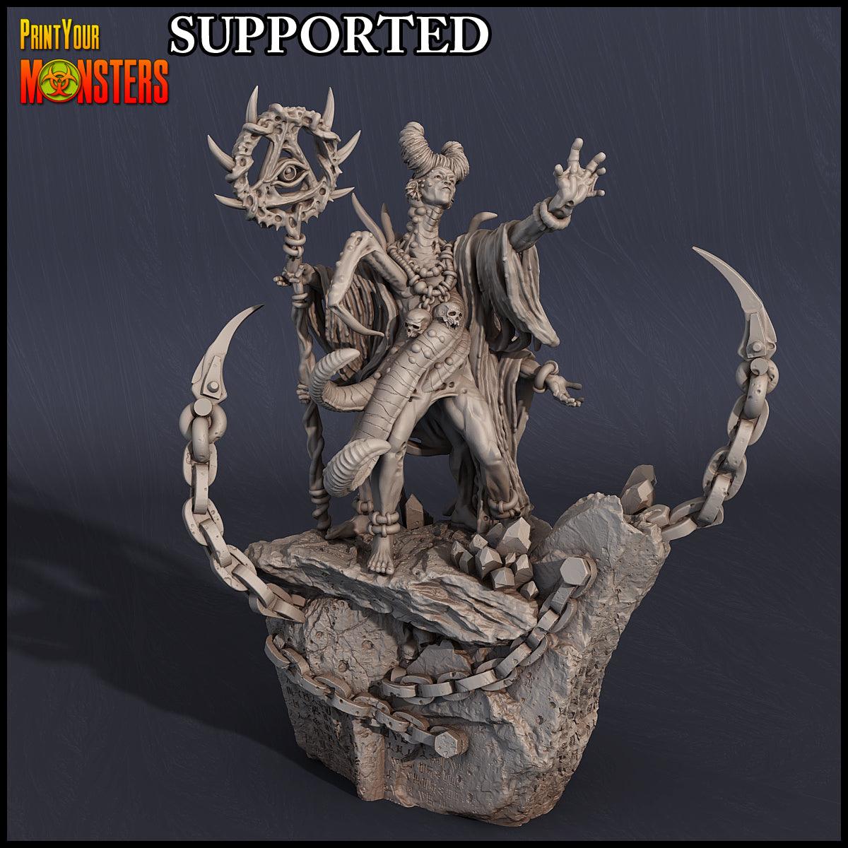 3D Printed Print Your Monsters Chaos Sorcerer Chaos Creature Packer  28mm - 32mm D&D Wargaming - 3D Printing Boss 