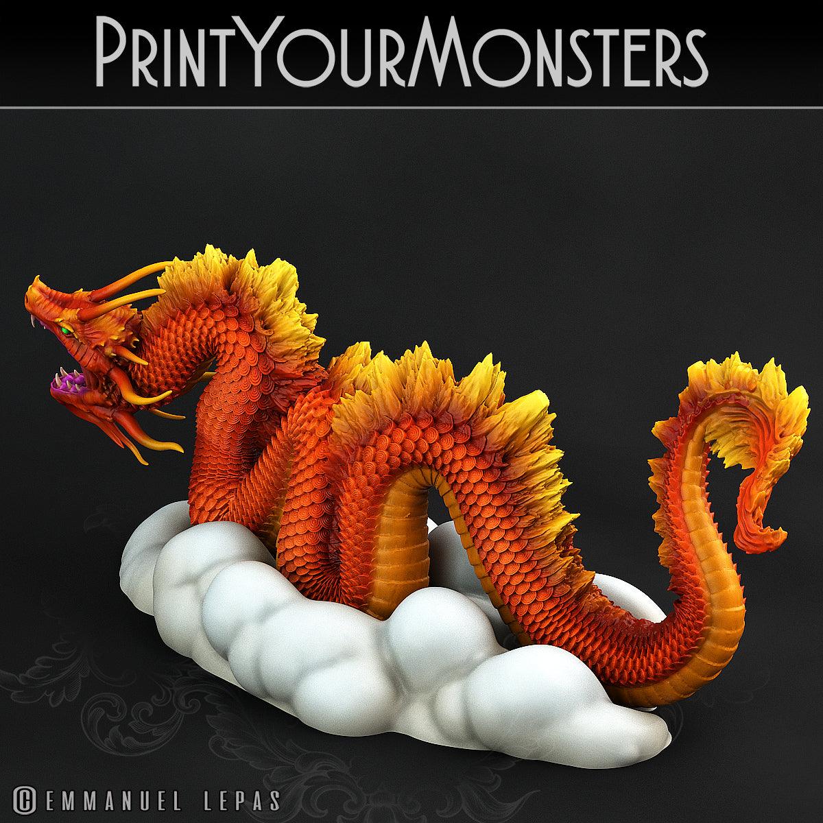 3D Printed Print Your Monsters Cloud Tatsu Total Serpents 28mm - 32mm D&D Wargaming - 3D Printing Boss 