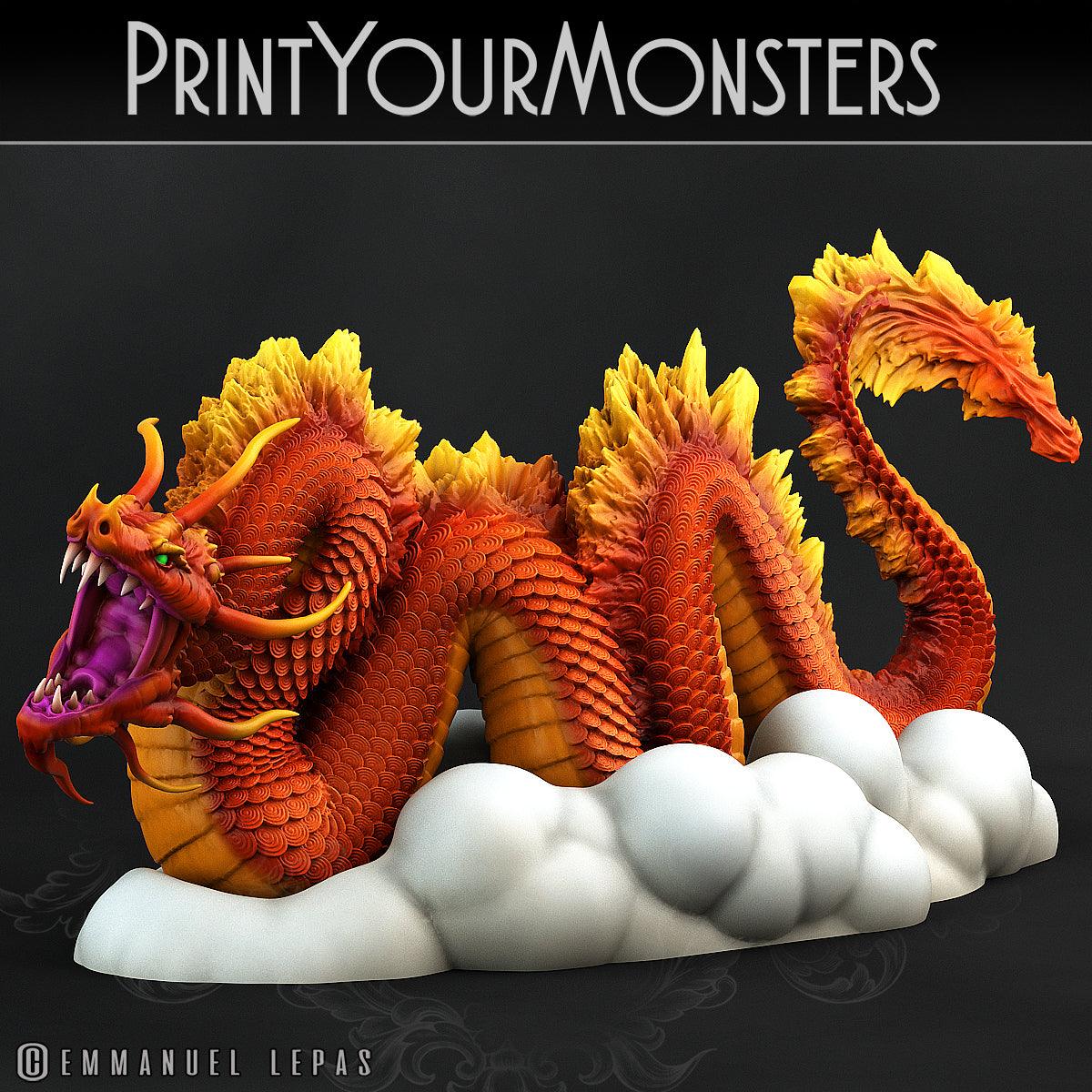 3D Printed Print Your Monsters Cloud Tatsu Total Serpents 28mm - 32mm D&D Wargaming - 3D Printing Boss 