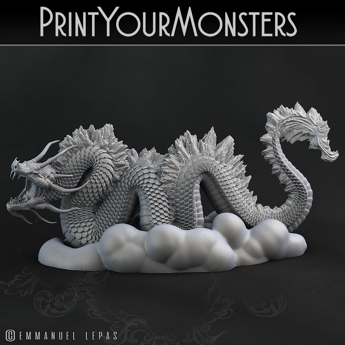 3D Printed Print Your Monsters Cloud Tatsu Total Serpents 28mm - 32mm D&D Wargaming - 3D Printing Boss 