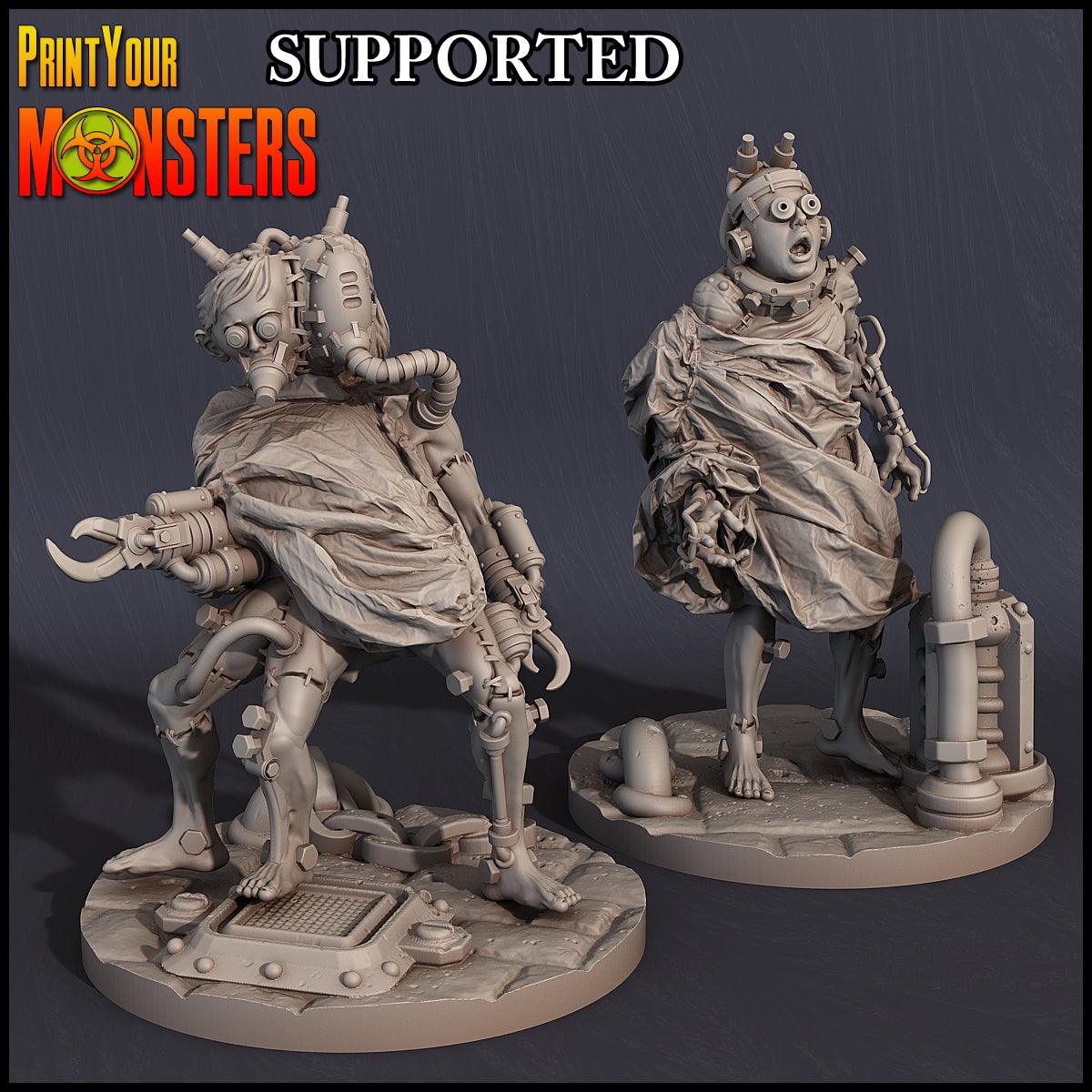 3D Printed Print Your Monsters Cyber Patients Horrifying Laboratory Pack 28mm - 32mm D&D Wargaming - 3D Printing Boss 