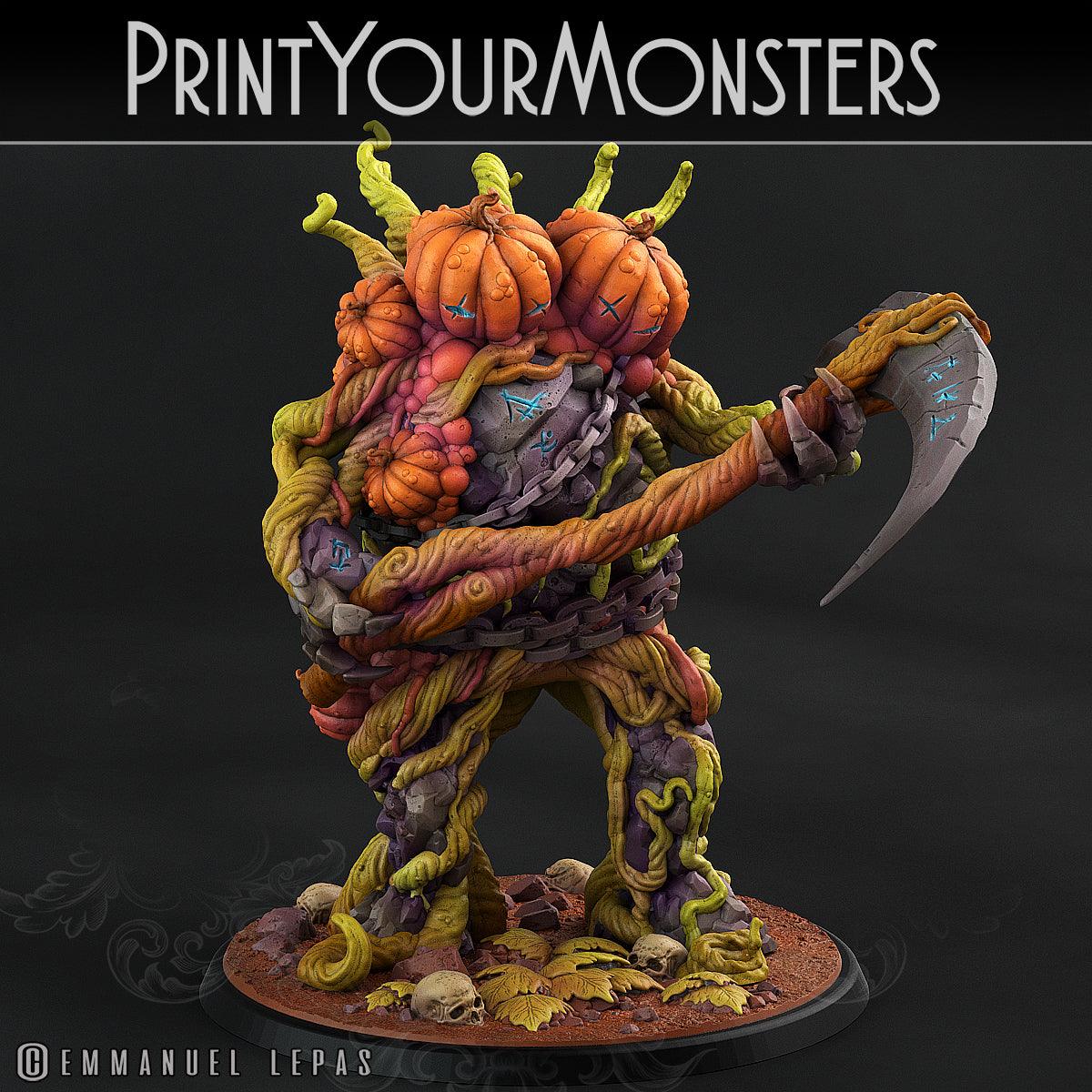 3D Printed Print Your Monsters Dangerous Conjoined Twins Pumpkin Attack Pack II 28mm - 32mm D&D Wargaming - 3D Printing Boss 