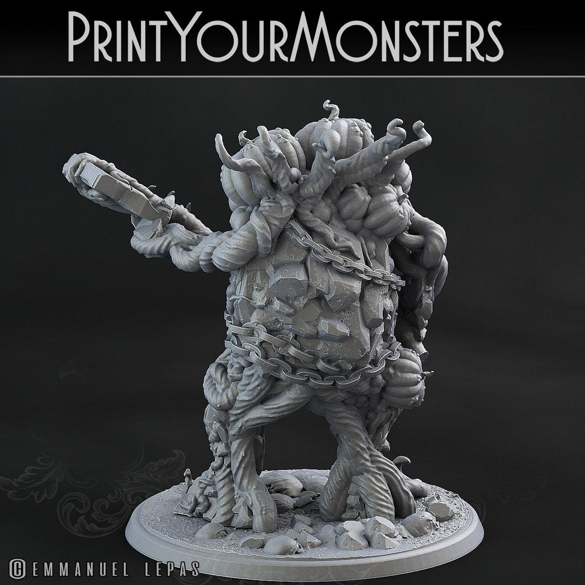 3D Printed Print Your Monsters Dangerous Conjoined Twins Pumpkin Attack Pack II 28mm - 32mm D&D Wargaming - 3D Printing Boss 