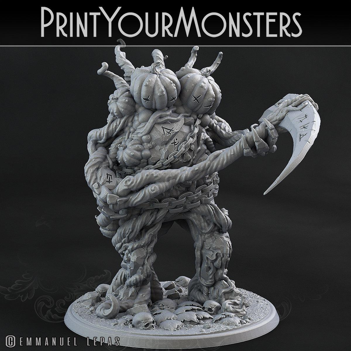 3D Printed Print Your Monsters Dangerous Conjoined Twins Pumpkin Attack Pack II 28mm - 32mm D&D Wargaming - 3D Printing Boss 