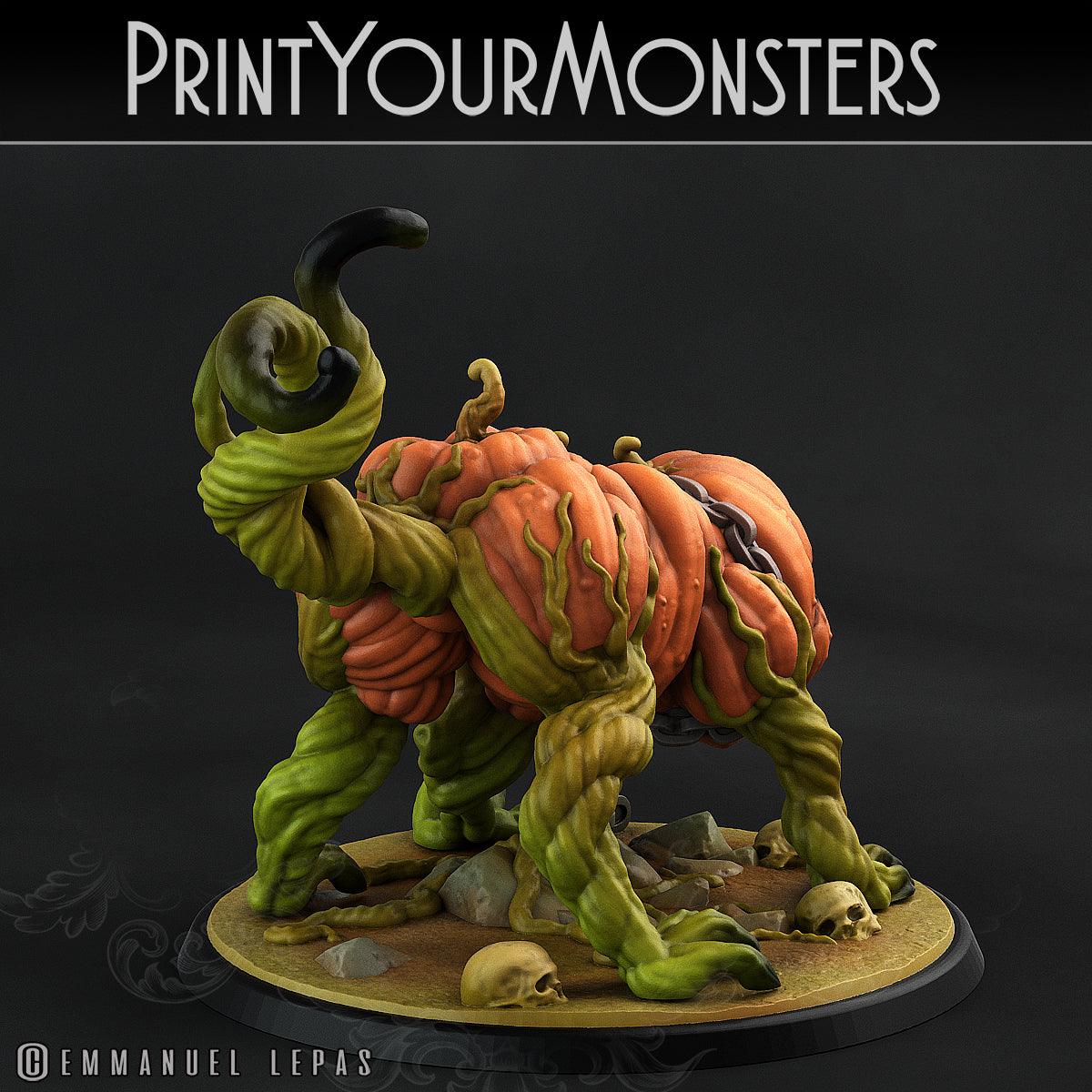 3D Printed Print Your Monsters Dangerous Pumpkin Dog 1 Attack Pack II 28mm - 32mm D&D Wargaming - 3D Printing Boss 