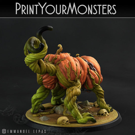 3D Printed Print Your Monsters Dangerous Pumpkin Dog 1 Attack Pack II 28mm - 32mm D&D Wargaming - 3D Printing Boss 