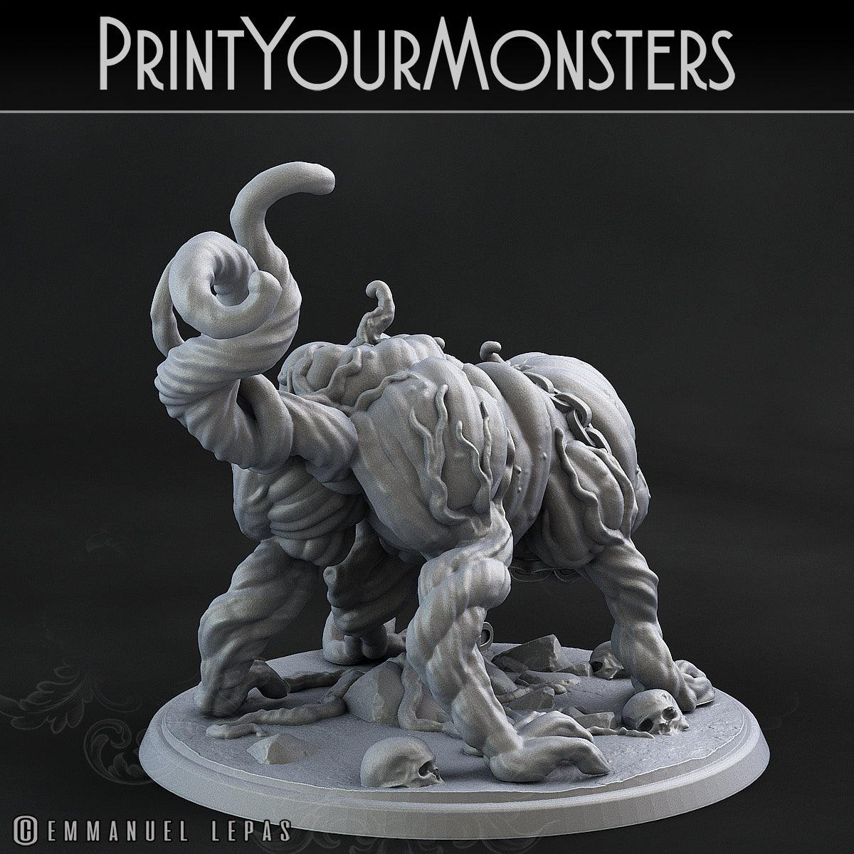 3D Printed Print Your Monsters Dangerous Pumpkin Dog 1 Attack Pack II 28mm - 32mm D&D Wargaming - 3D Printing Boss 