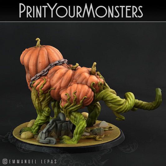 3D Printed Print Your Monsters Dangerous Pumpkin Dog 2 Attack Pack II 28mm - 32mm D&D Wargaming - 3D Printing Boss 
