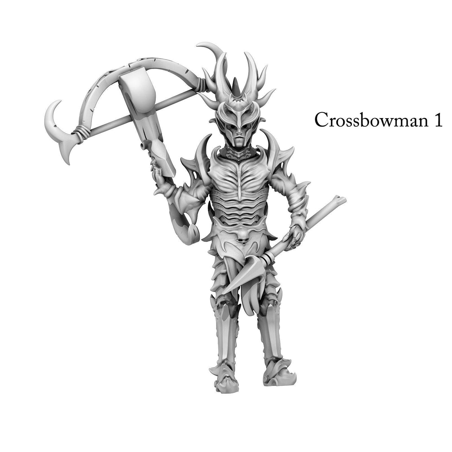 3D Printed Print Your Monsters Dark Elves Crossbowman Set 28mm - 32mm D&D Wargaming - 3D Printing Boss 