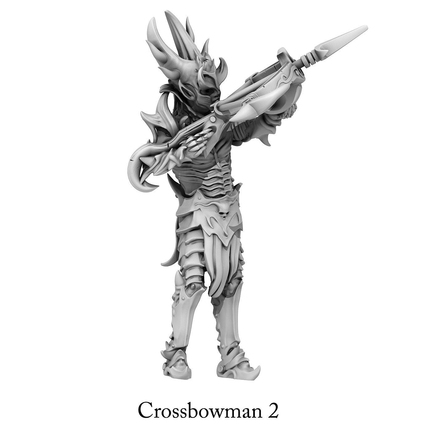 3D Printed Print Your Monsters Dark Elves Crossbowman Set 28mm - 32mm D&D Wargaming - 3D Printing Boss 