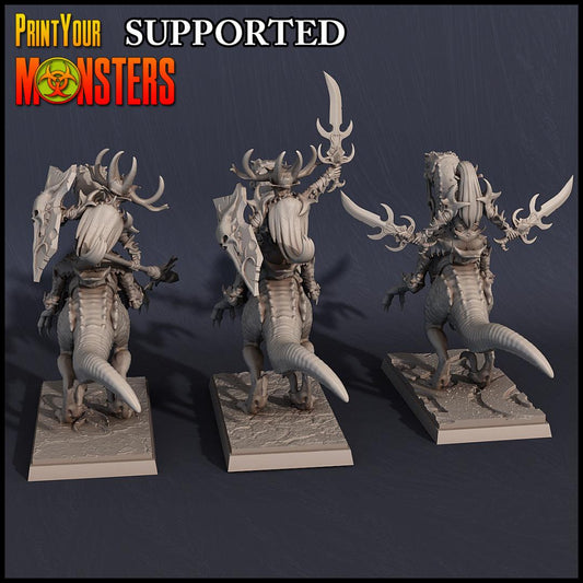 3D Printed Print Your Monsters Dark Elves Rider Set A 28mm - 32mm D&D Wargaming - 3D Printing Boss 