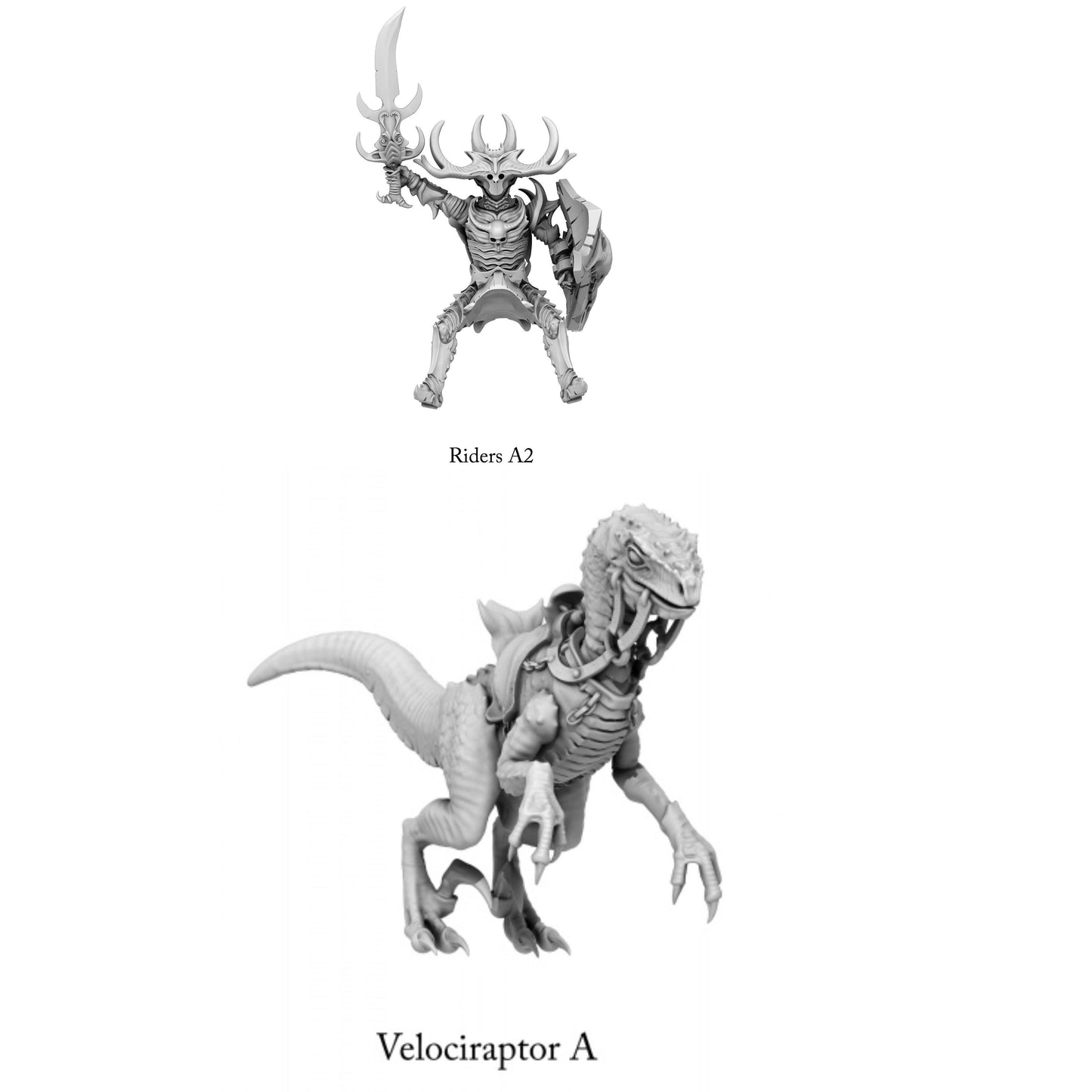 3D Printed Print Your Monsters Dark Elves Rider Set A 28mm - 32mm D&D Wargaming - 3D Printing Boss 