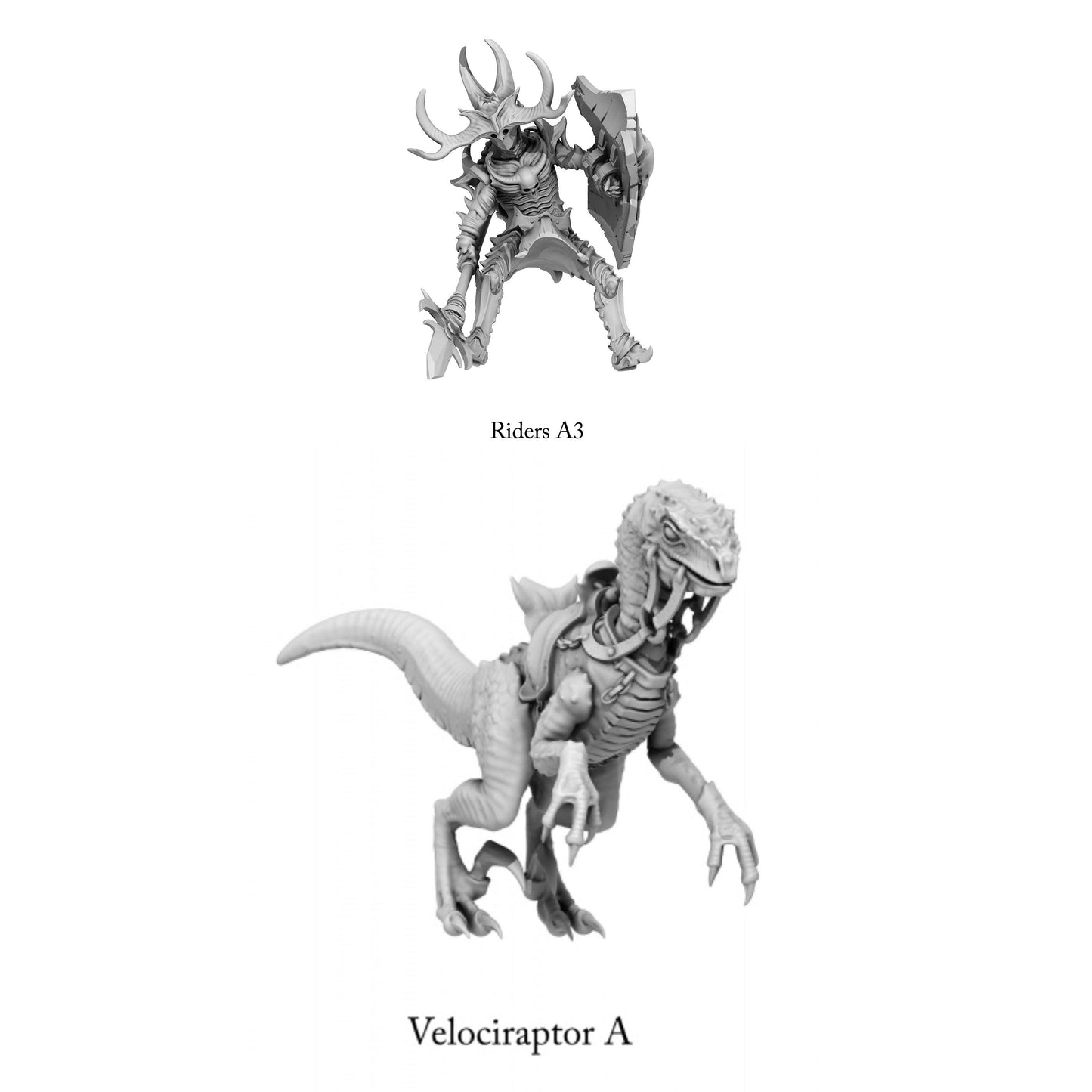 3D Printed Print Your Monsters Dark Elves Rider Set A 28mm - 32mm D&D Wargaming - 3D Printing Boss 