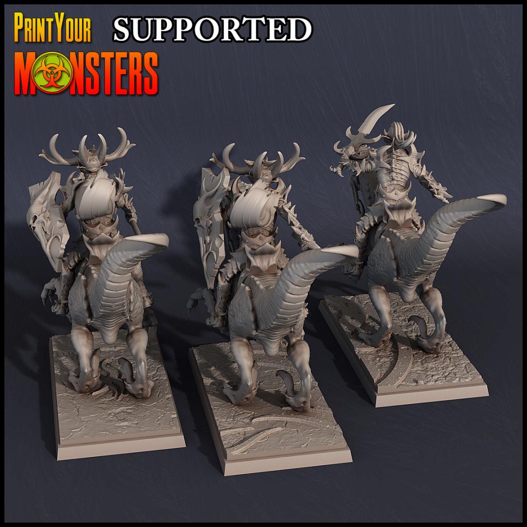 3D Printed Print Your Monsters Dark Elves Rider Set B 28mm - 32mm D&D Wargaming - 3D Printing Boss 