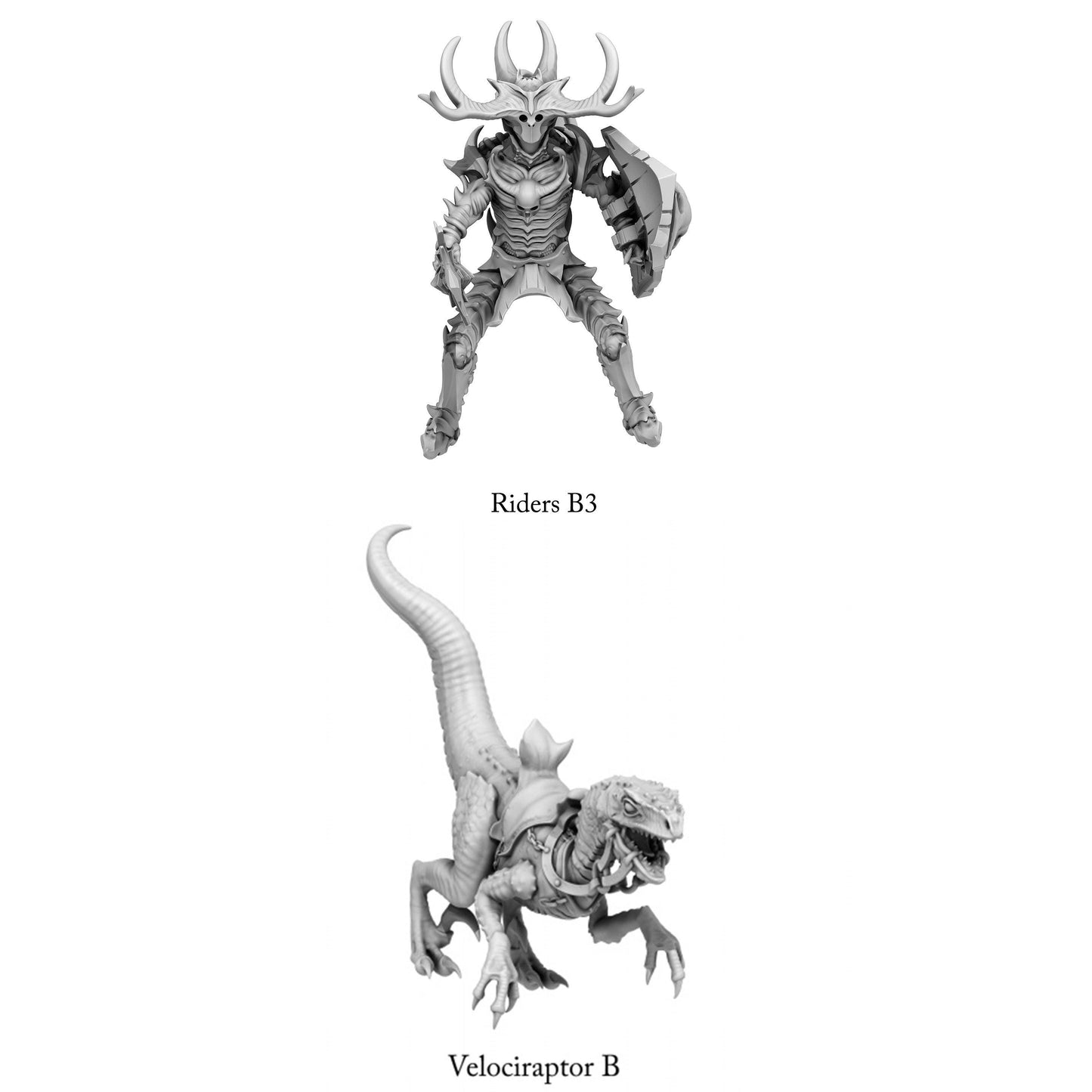 3D Printed Print Your Monsters Dark Elves Rider Set B 28mm - 32mm D&D Wargaming - 3D Printing Boss 
