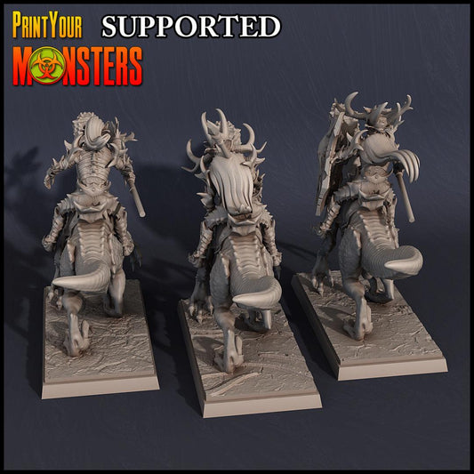 3D Printed Print Your Monsters Dark Elves Rider Set C 28mm - 32mm D&D Wargaming - 3D Printing Boss 