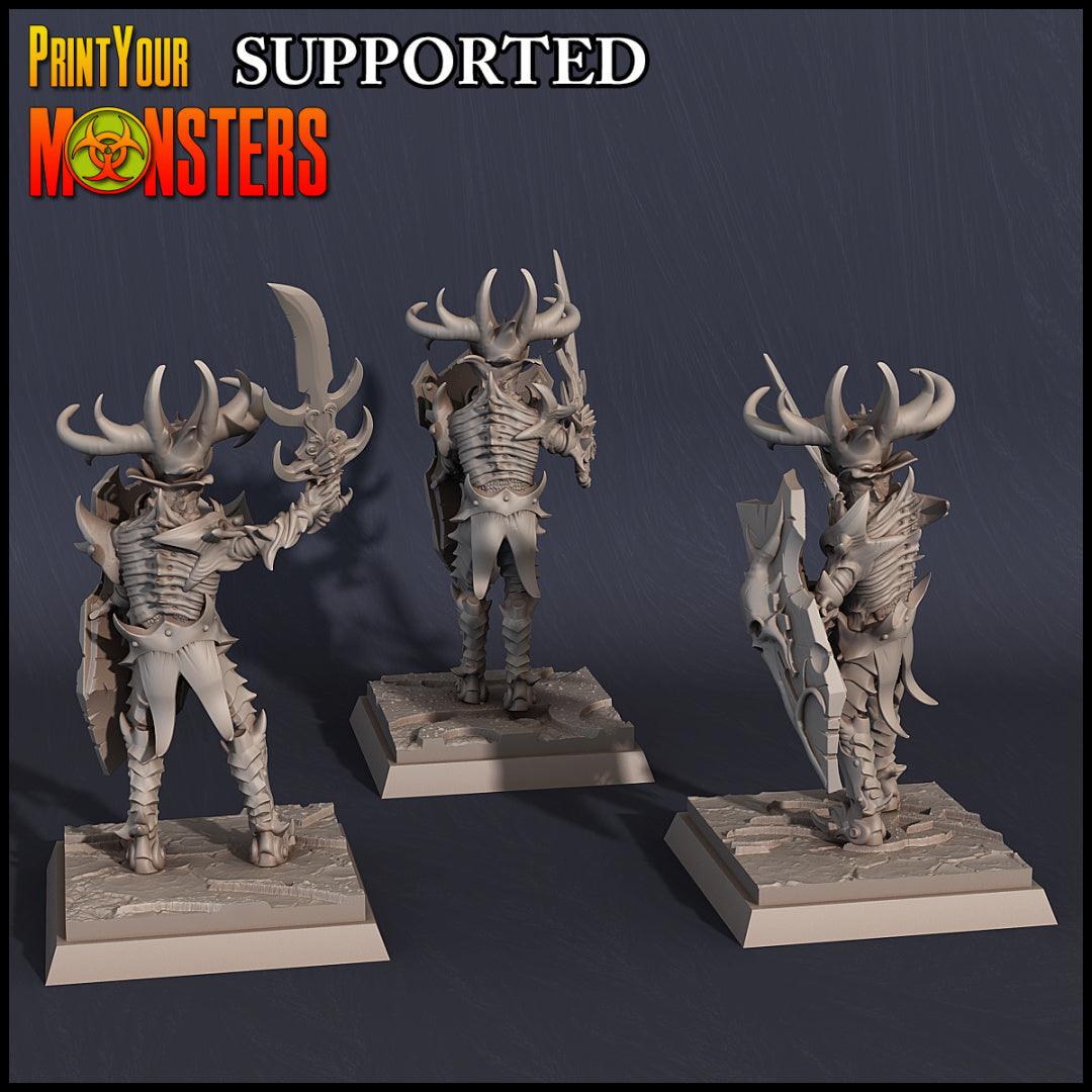 3D Printed Print Your Monsters Dark Elves Sword Soldiers Set 28mm - 32mm D&D Wargaming - 3D Printing Boss 