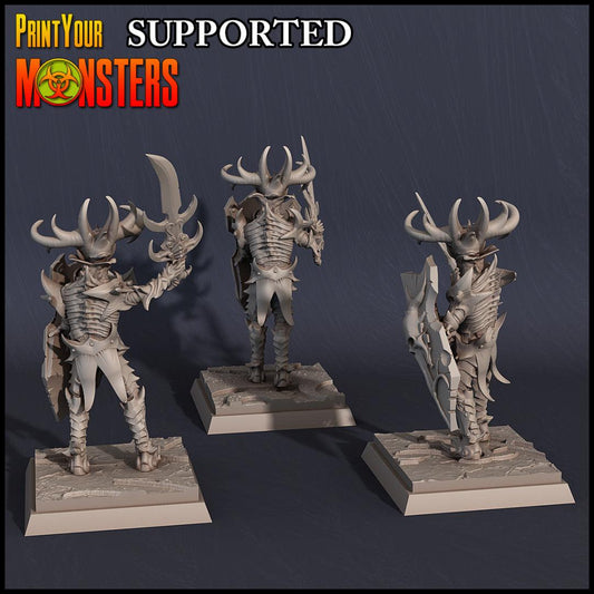 3D Printed Print Your Monsters Dark Elves Sword Soldiers Set 28mm - 32mm D&D Wargaming - 3D Printing Boss 