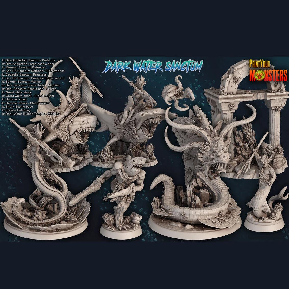 3D Printed Print Your Monsters Dark Water Sanctum Full Set 28mm - 32mm D&D Wargaming - 3D Printing Boss 