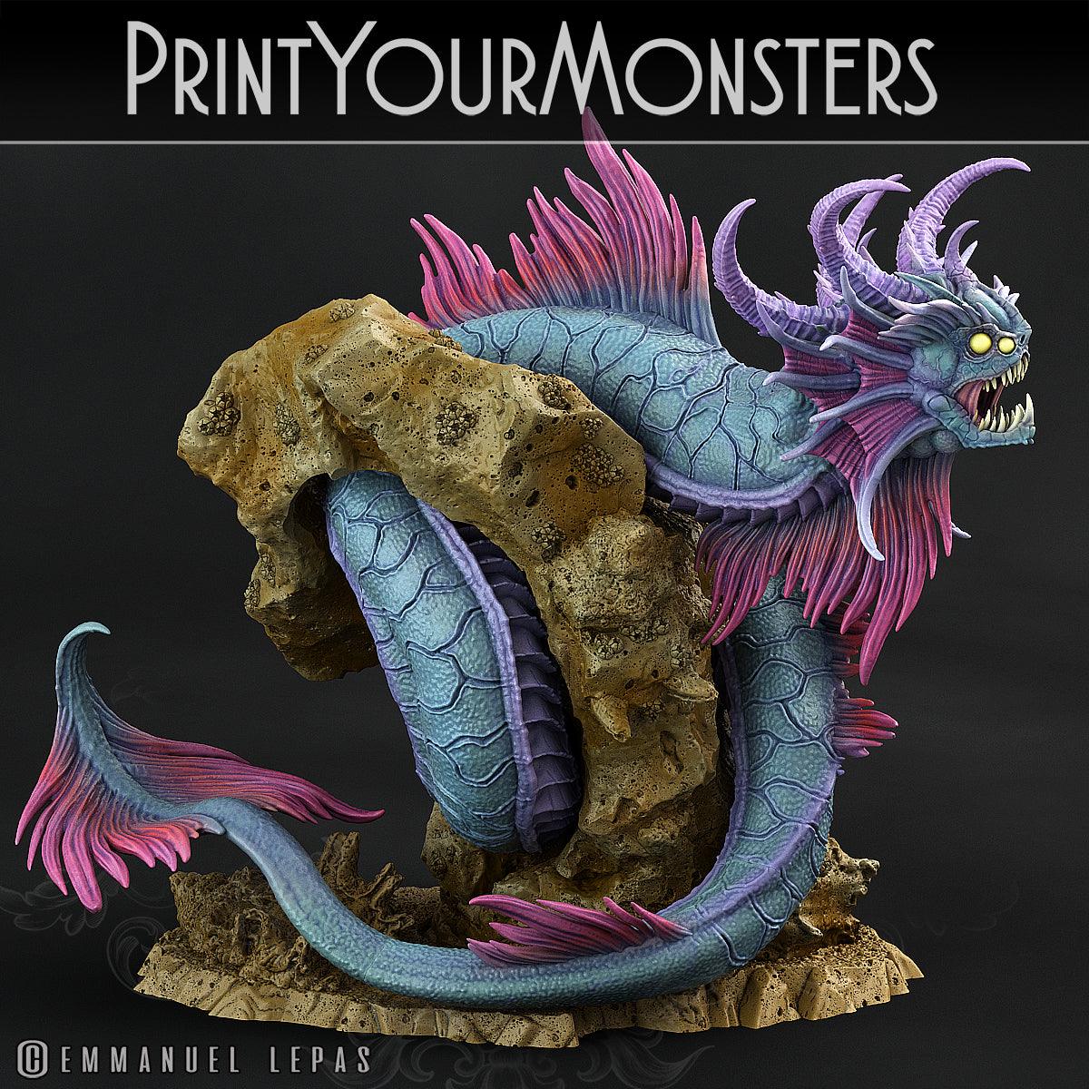 3D Printed Print Your Monsters Death Jester Eel Lurkers of the Deep 28mm - 32mm D&D Wargaming - 3D Printing Boss 