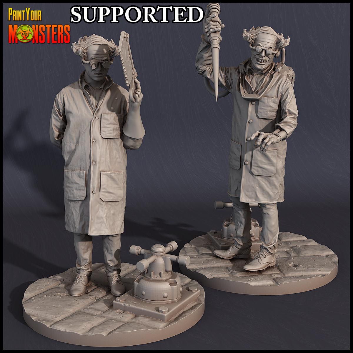 3D Printed Print Your Monsters Dr. Richler Horrifying Laboratory Pack 28mm - 32mm D&D Wargaming - 3D Printing Boss 