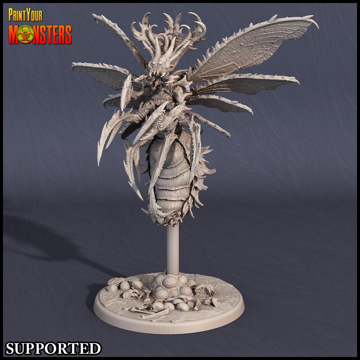 3D Printed Print Your Monsters Flying Wasp Bee Queen The Infernal Hive 28mm - 32mm D&D Wargaming - 3D Printing Boss 