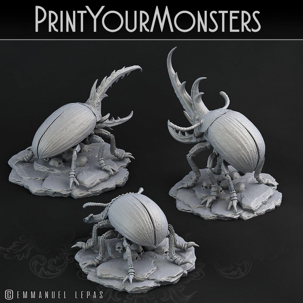3D Printed Print Your Monsters Giant Beetles Total Insects 28mm - 32mm D&D Wargaming - 3D Printing Boss 