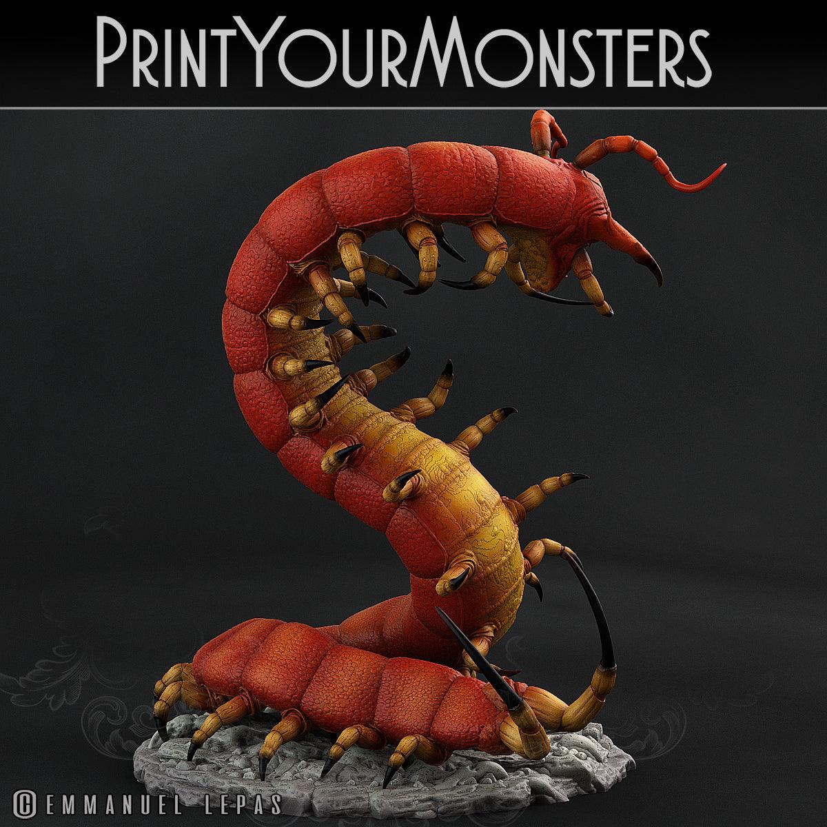 3D Printed Print Your Monsters Giant Centipede Total Insects 28mm - 32mm D&D Wargaming - 3D Printing Boss 