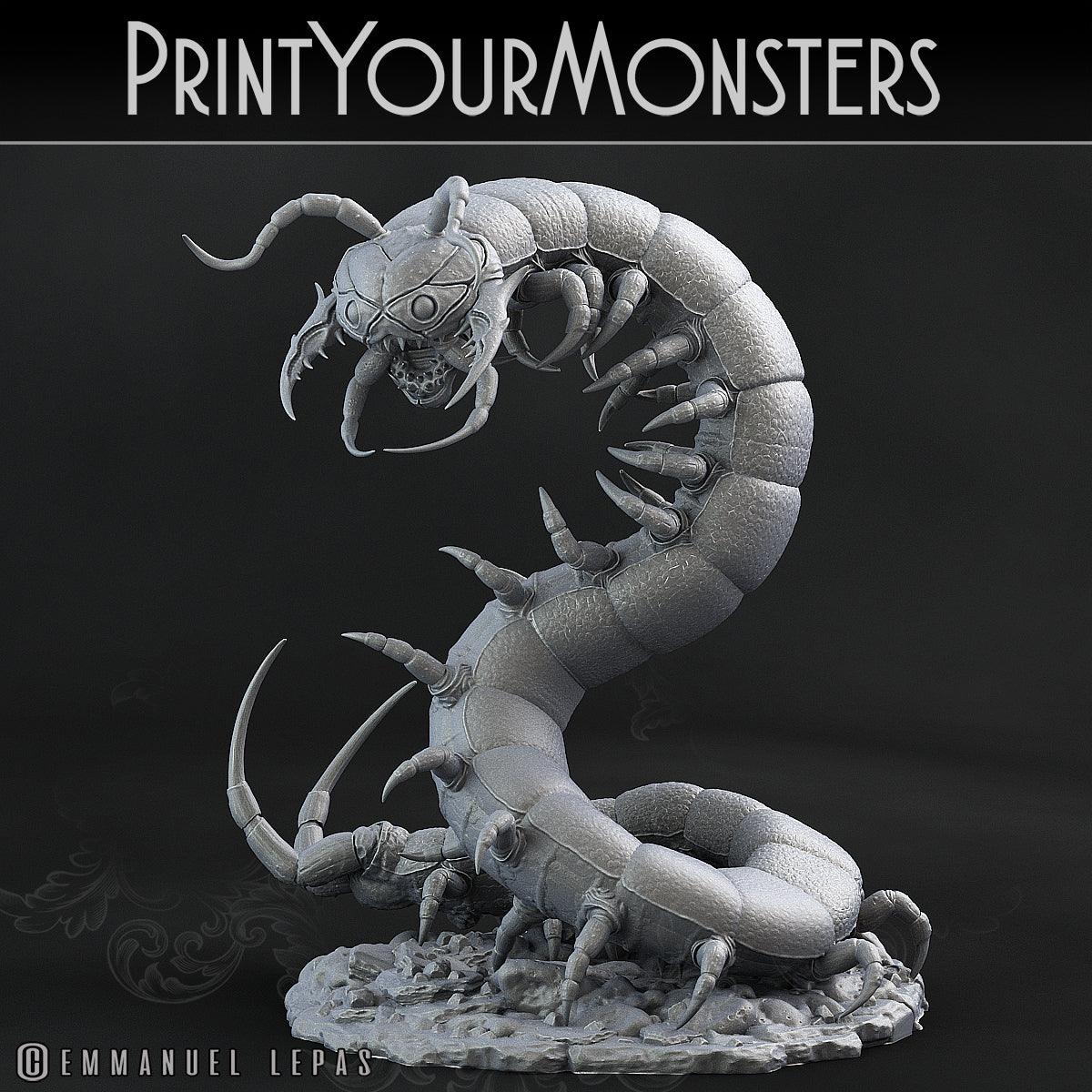 3D Printed Print Your Monsters Giant Centipede Total Insects 28mm - 32mm D&D Wargaming - 3D Printing Boss 