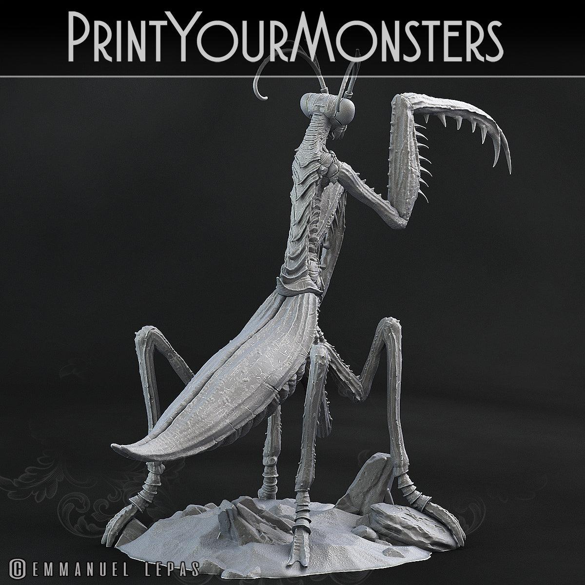 3D Printed Print Your Monsters Giant Mantis Total Insects 28mm - 32mm D&D Wargaming - 3D Printing Boss 