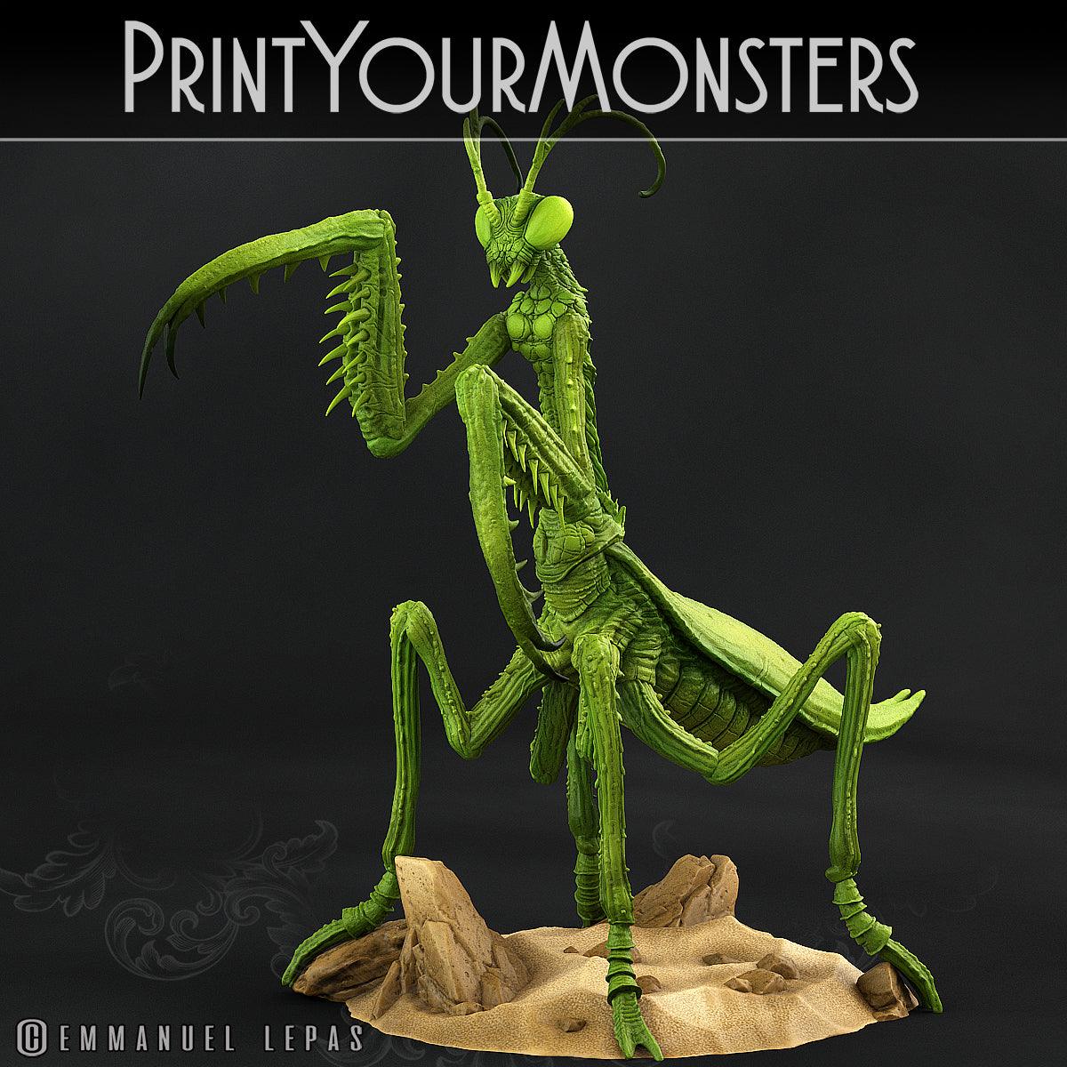 3D Printed Print Your Monsters Giant Mantis Total Insects 28mm - 32mm D&D Wargaming - 3D Printing Boss 