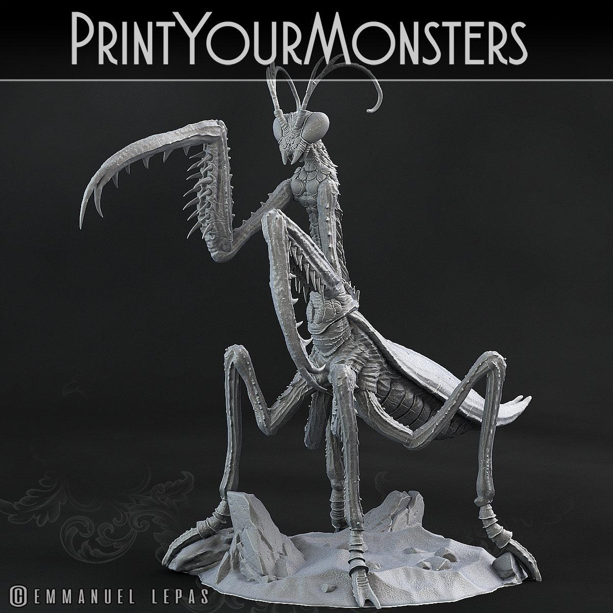 3D Printed Print Your Monsters Giant Mantis Total Insects 28mm - 32mm D&D Wargaming - 3D Printing Boss 