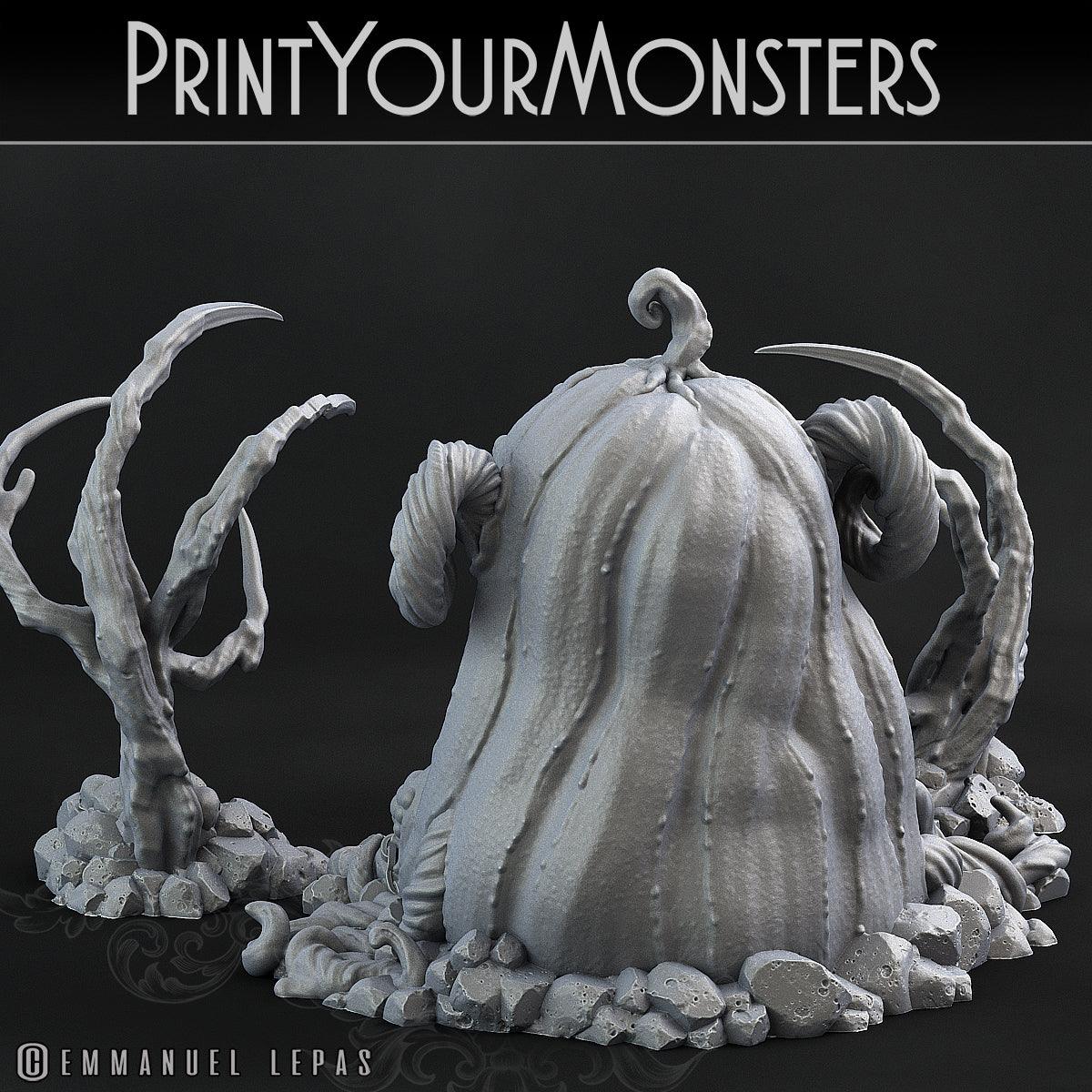 3D Printed Print Your Monsters Giant Pumpkin Ogre Attack Pack II 28mm - 32mm D&D Wargaming - 3D Printing Boss 