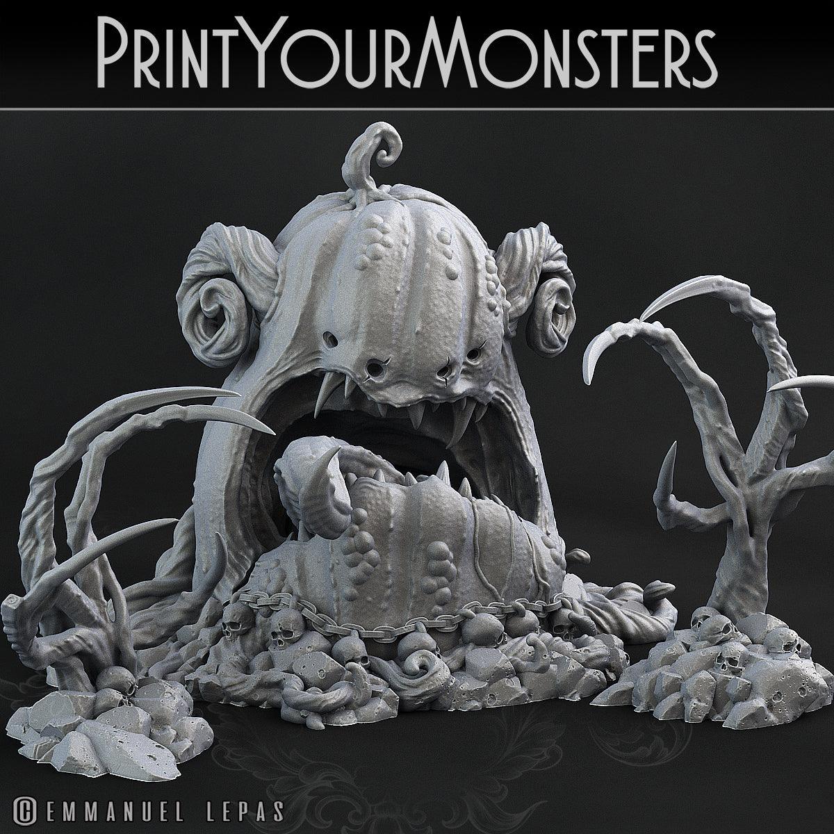3D Printed Print Your Monsters Giant Pumpkin Ogre Attack Pack II 28mm - 32mm D&D Wargaming - 3D Printing Boss 