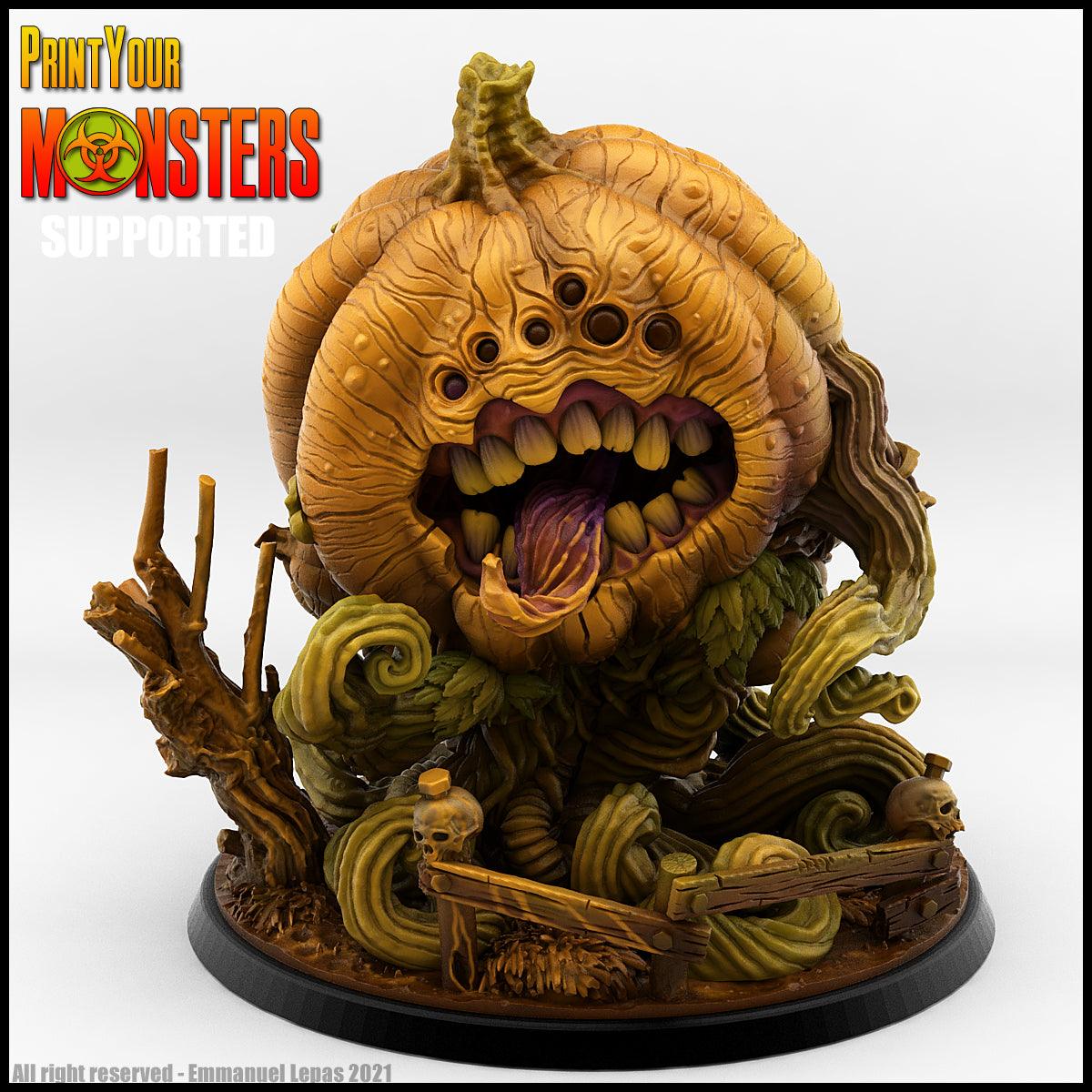 3D Printed Print Your Monsters Giant Pumpkin Pumpkins Attack Pack 28mm - 32mm D&D Wargaming - 3D Printing Boss 