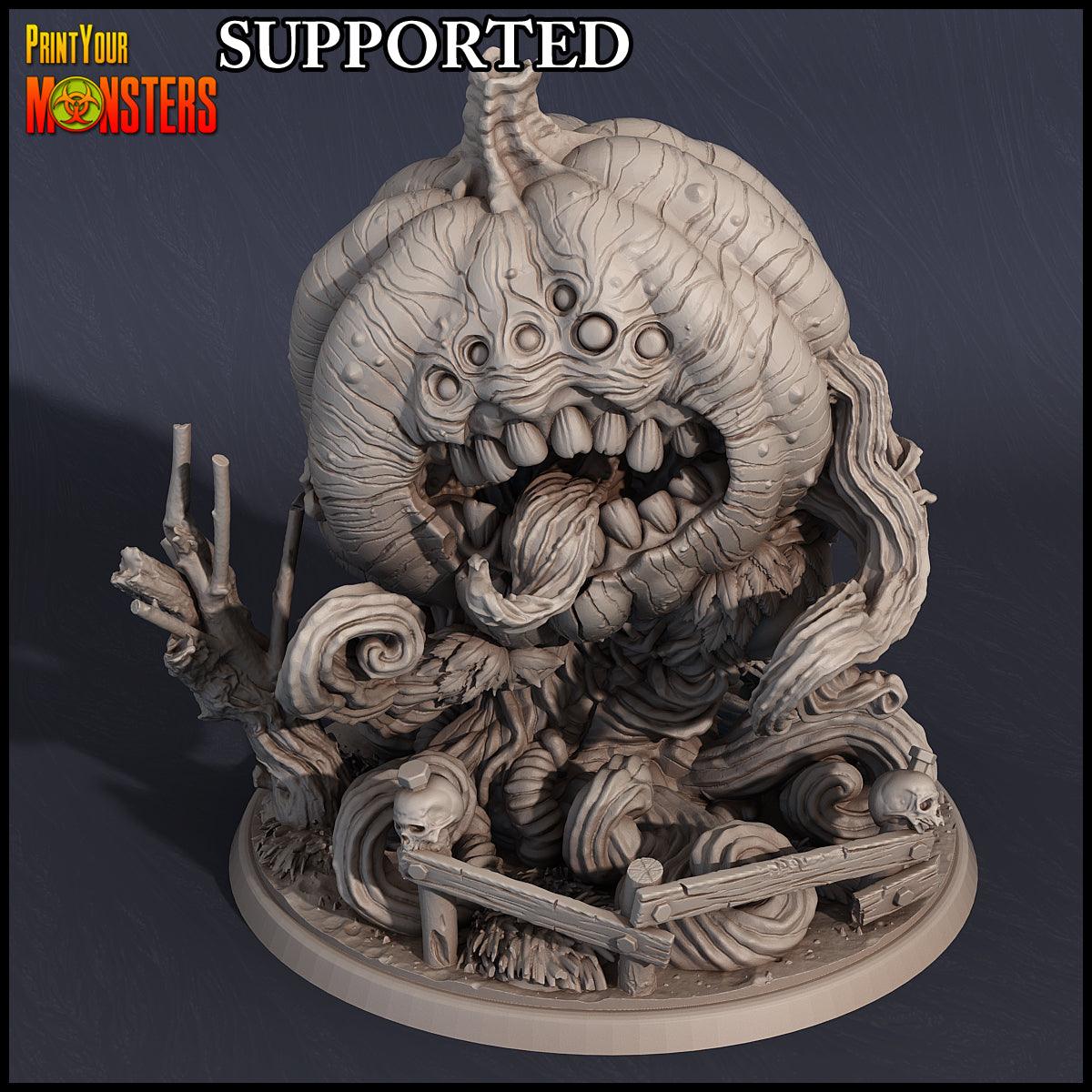 3D Printed Print Your Monsters Giant Pumpkin Pumpkins Attack Pack 28mm - 32mm D&D Wargaming - 3D Printing Boss 