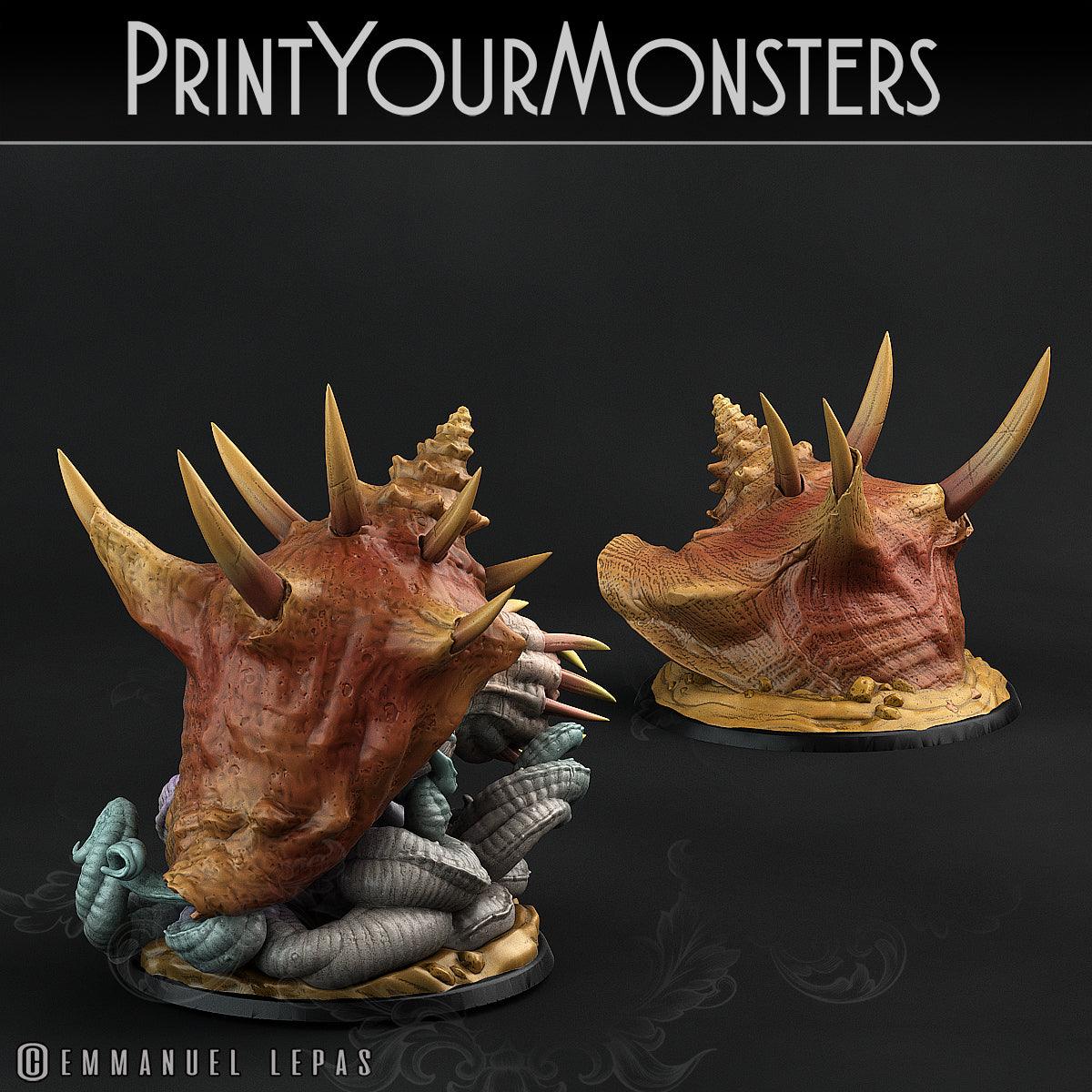 3D Printed Print Your Monsters Giant Shells Lurkers of the Deep 28mm - 32mm D&D Wargaming - 3D Printing Boss 