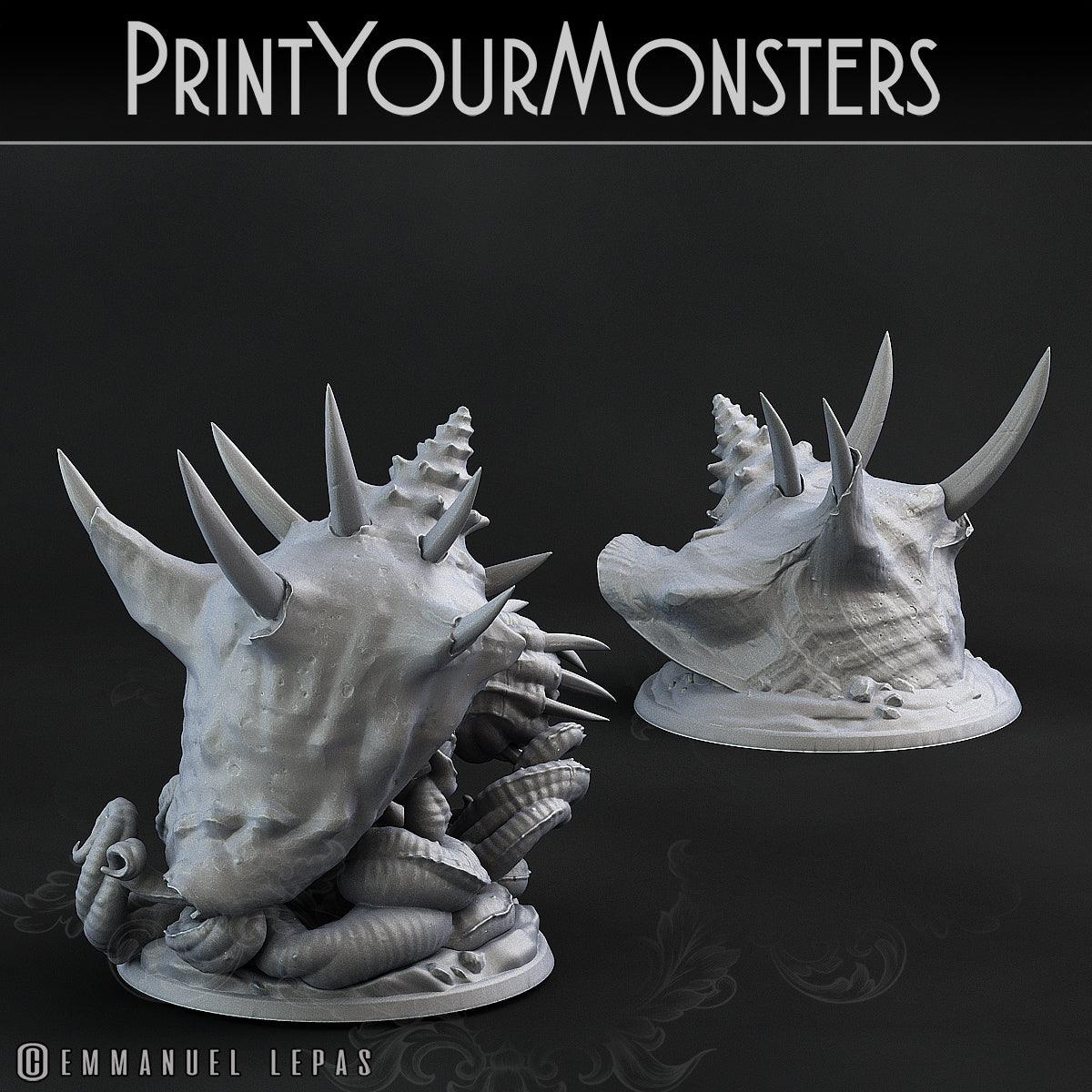 3D Printed Print Your Monsters Giant Shells Lurkers of the Deep 28mm - 32mm D&D Wargaming - 3D Printing Boss 
