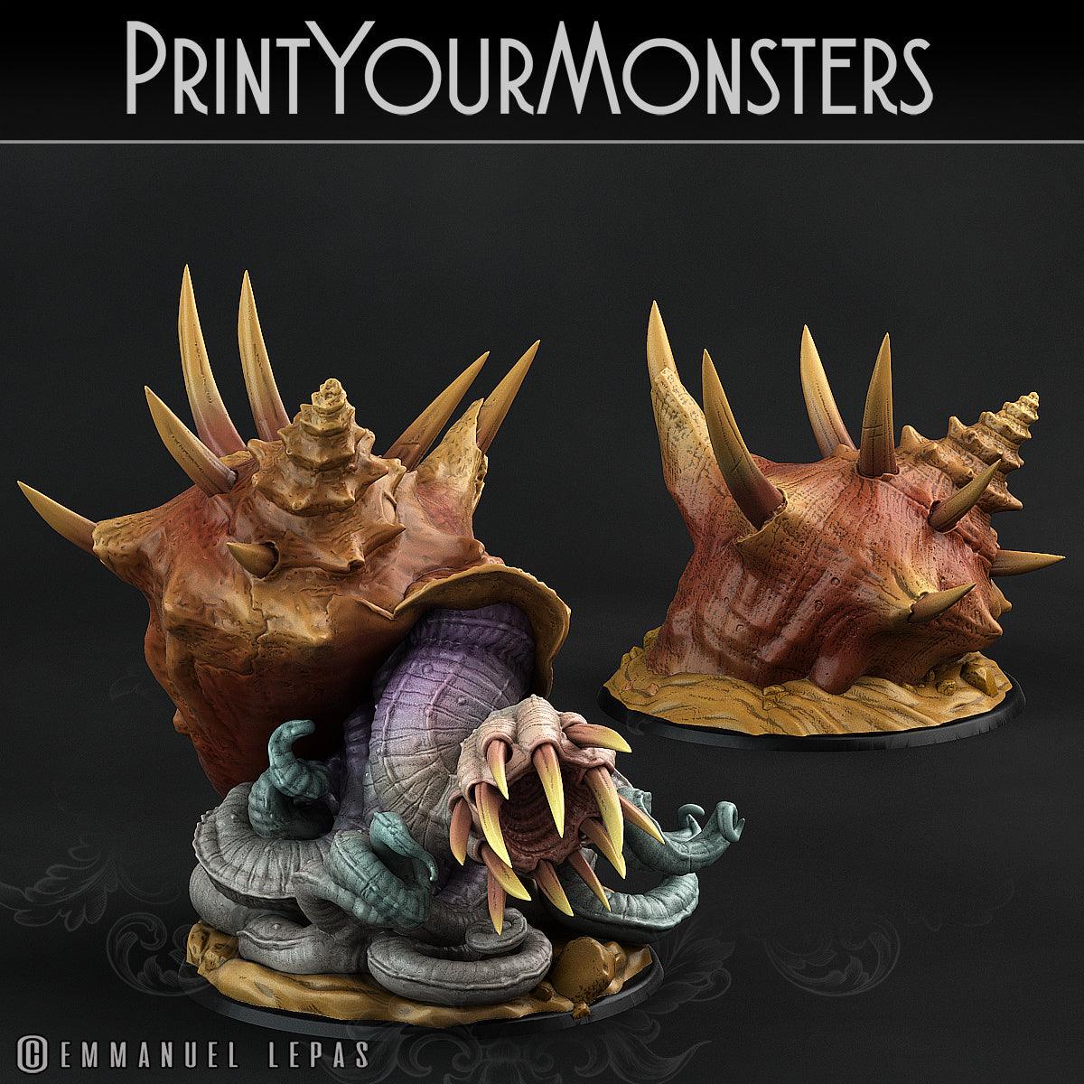 3D Printed Print Your Monsters Giant Shells Lurkers of the Deep 28mm - 32mm D&D Wargaming - 3D Printing Boss 